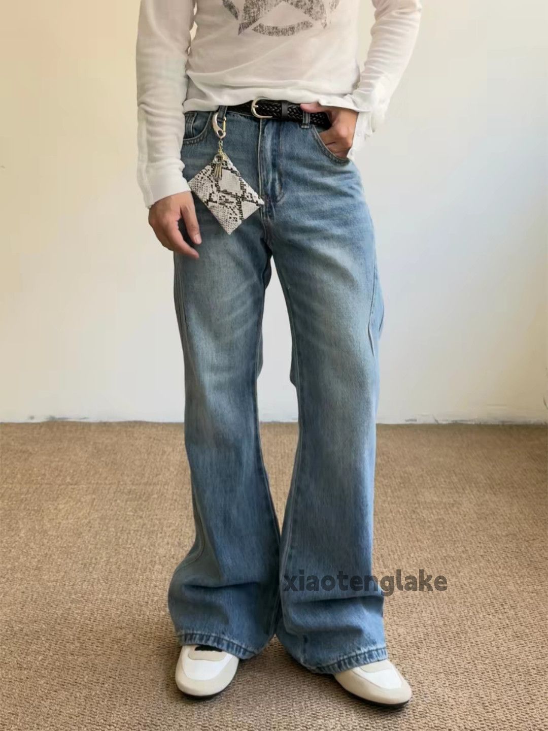 Jean Custom distressed rafsimons helmutlang style bootcut jeans Size US 28 / EU 44 - 1 Thumbnail
