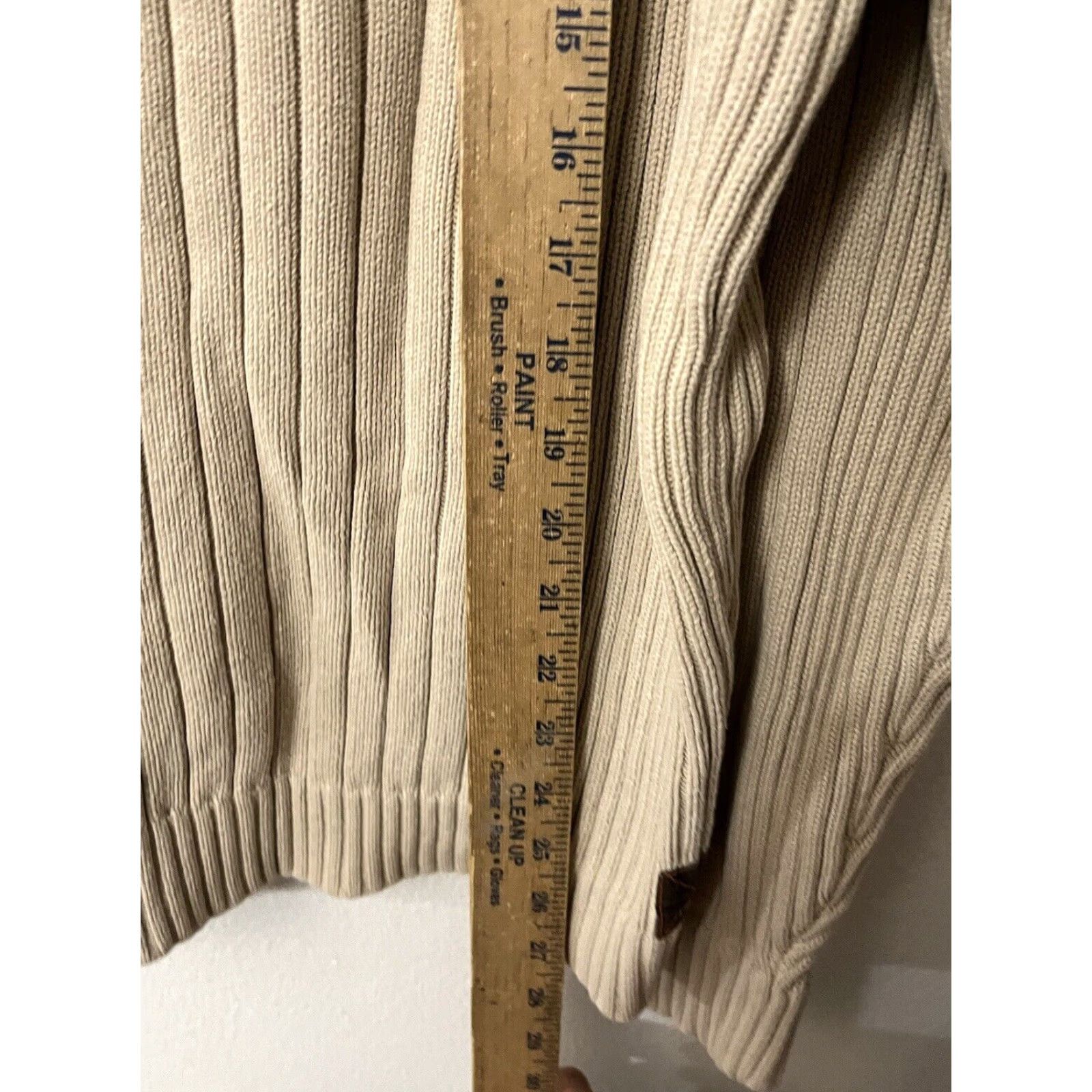 Eddie Bauer EDDIE BAUER SPORT SHOP Men’s Cotton 1/4 Zip Beige Pullover Ribbed Sweater Large Shirt Adult Size L Mens Size US L / EU 52-54 / 3 - 4 Thumbnail