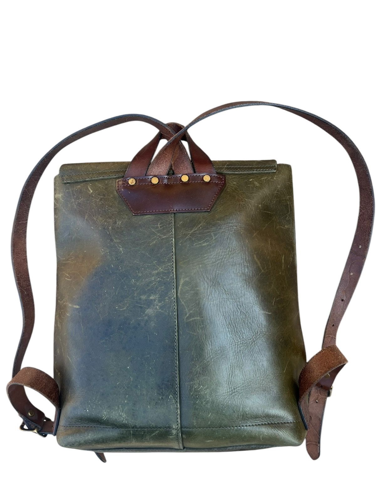 Leather Vintage Unknown Japan Patina Leather Backpack High Quality Size ONE SIZE - 11 Thumbnail
