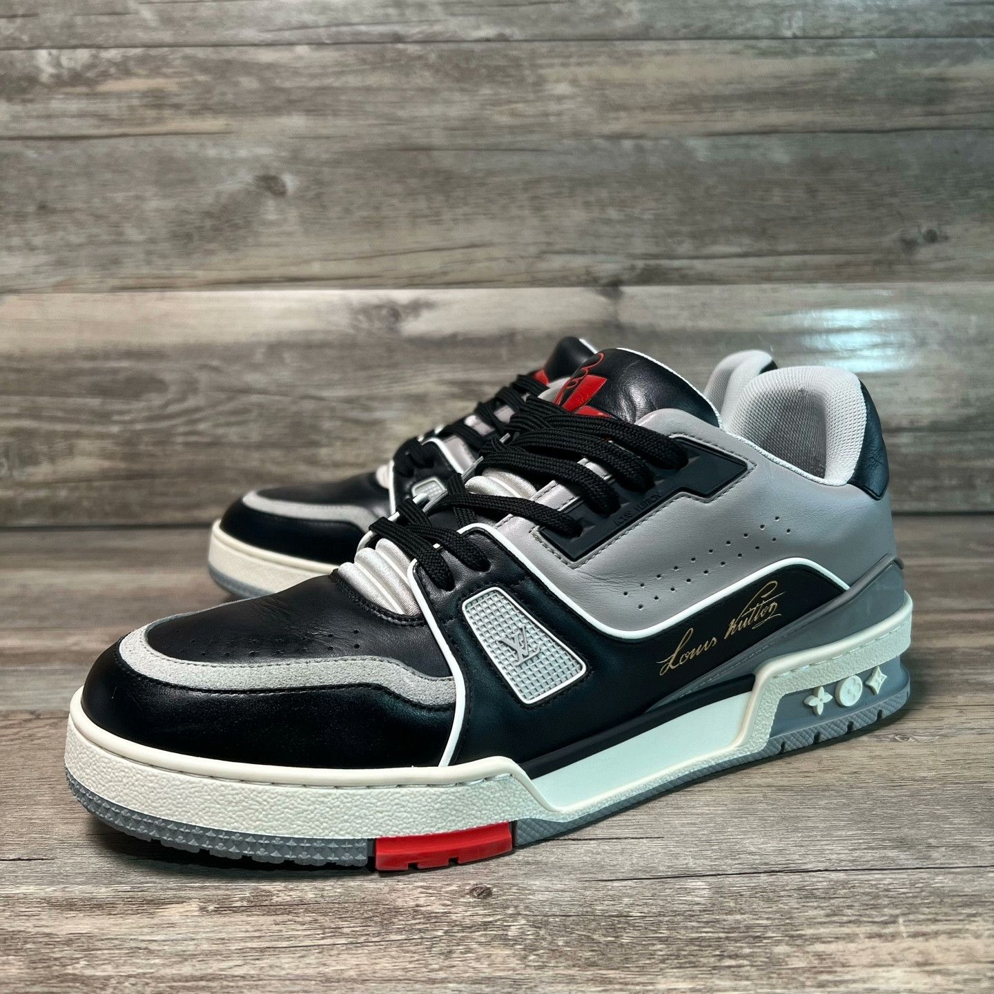 Louis Vuitton Louis Vuitton Black Gray Trainer Sneakers Size US 8.5 / EU 41-42 - 1 Thumbnail