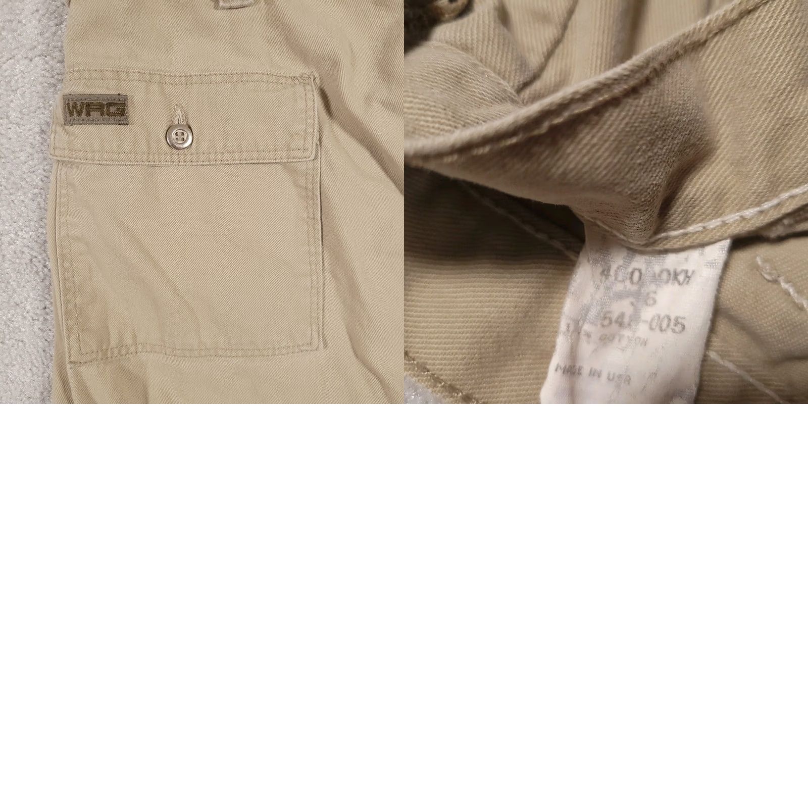 Wrangler VINTAGE Wrangler Bermuda Denim Jean Shorts Mens 36 Khaki Tan Flap Pockets Camp USA Utility Workwear 90s Mens Size US 36 / EU 52 - 9 Thumbnail