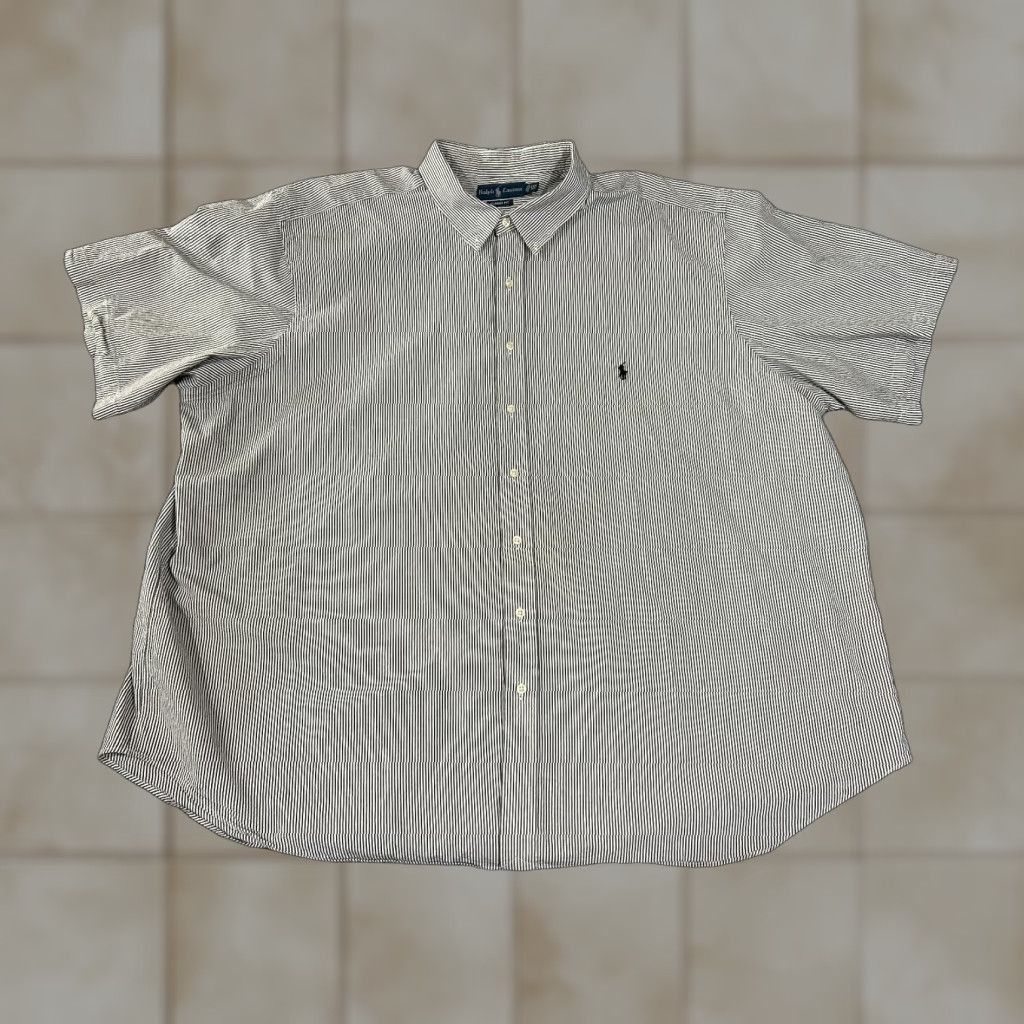 Ralph Lauren Ralph Lauren shirt Mens 4XB blue pony white striped button front classic fit Short Sleeve Button-Up Big & Tall Casual Vintage: No (omit) Size US XXL / EU 58 / 5 - 1 Thumbnail