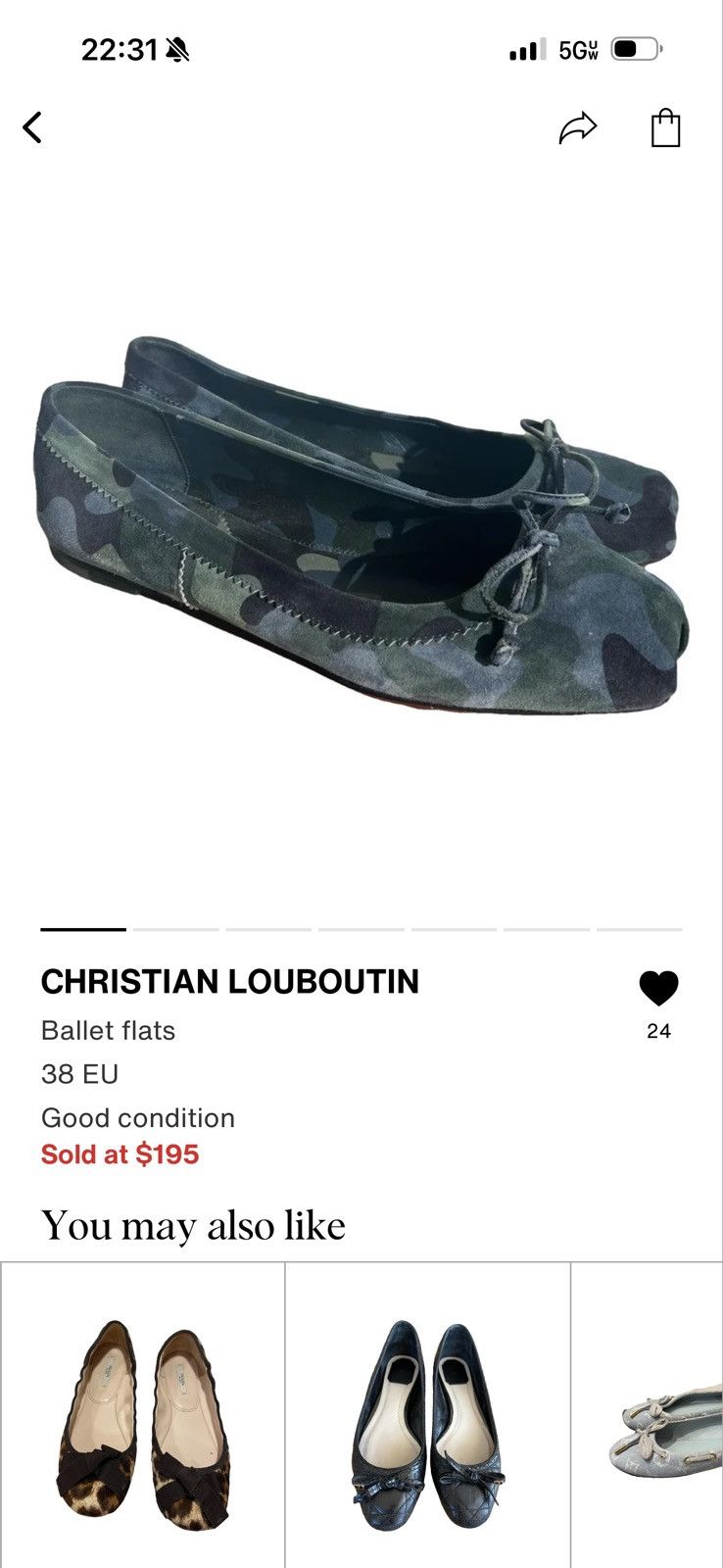 Christian Louboutin Camo Ballet Flats