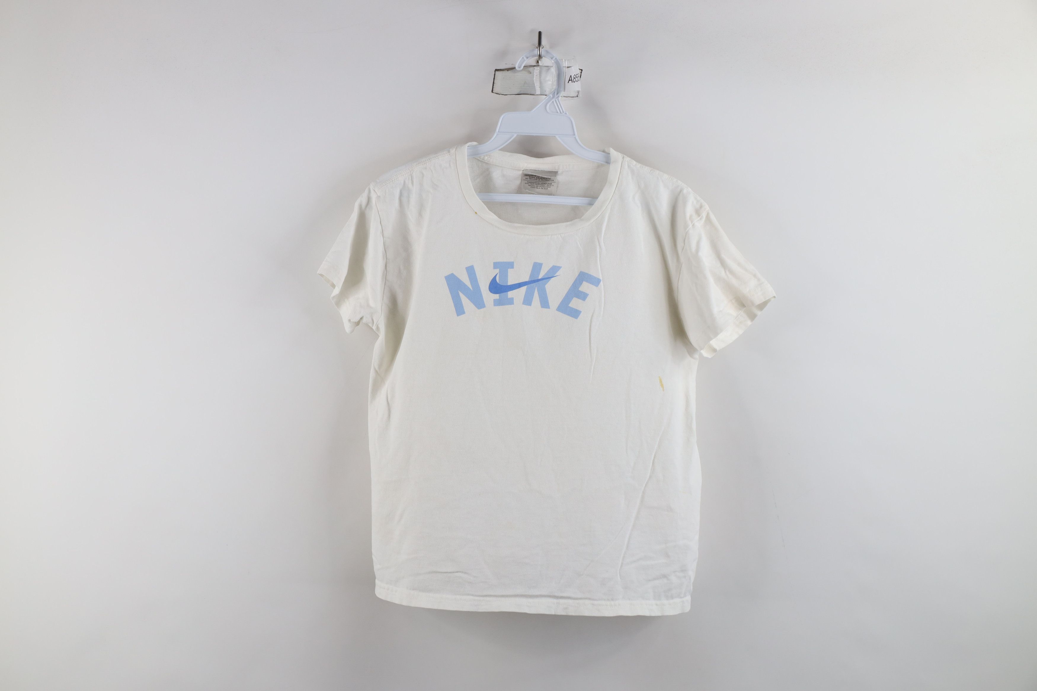 Nike × Vintage Vintage 90s Y2K Nike Scott Center Swoosh T-Shirt White Size S / US 4 / IT 40 - 1 Thumbnail