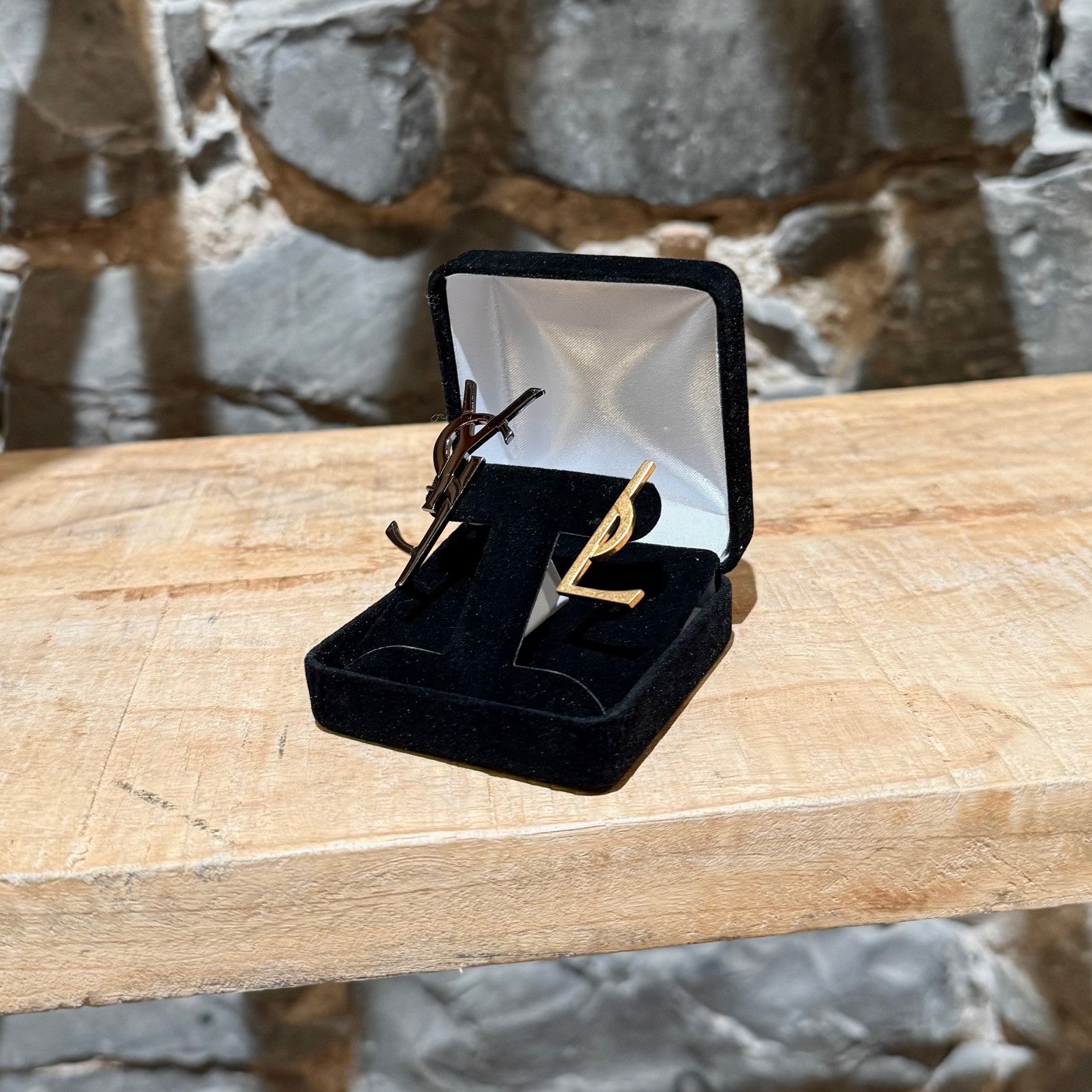 Saint Laurent Paris Saint Laurent Deconstructed Opyum Monogram Clip-on Earrings Size ONE SIZE - 1 Thumbnail