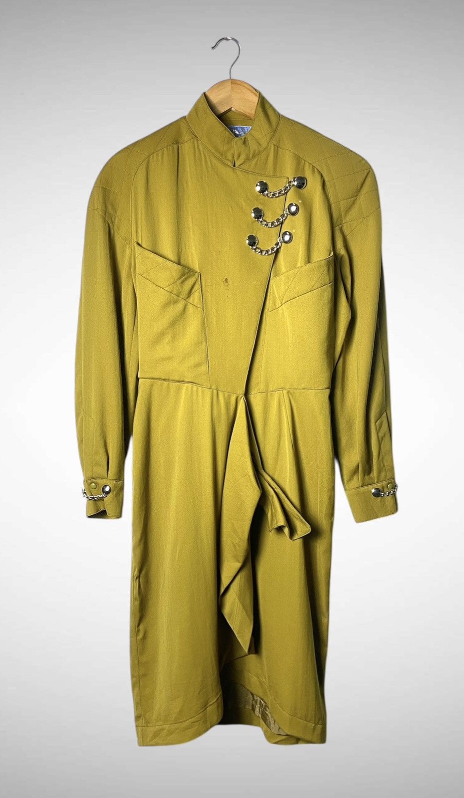 Thierry Mugler Rare 🔥🔥 Thierry Mugler FW1992 Wrap Dress With Chains Size S / US 4 / IT 40 - 2 Thumbnail