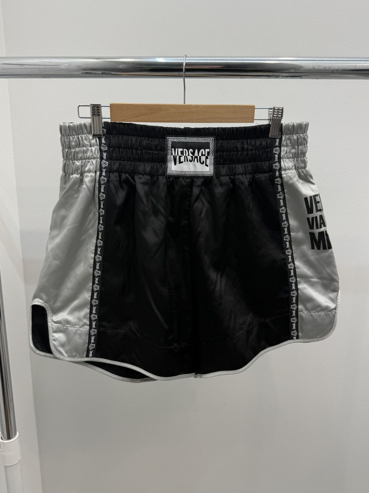 Versace Versace FW19 Runway Satin Boxing Shorts Size US 34 / EU 50 - 1 Thumbnail