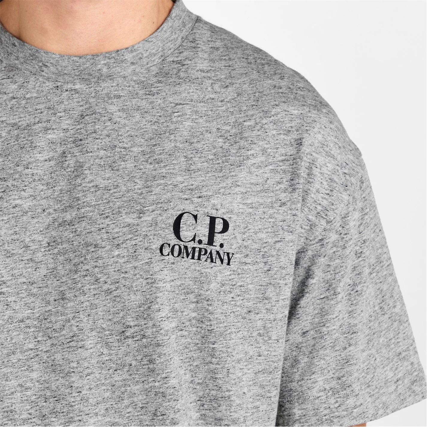 C.P. Company o1g2r1mq0426 Double Logo T-Shirt in Grey Size US XL / EU 56 / 4 - 5 Thumbnail