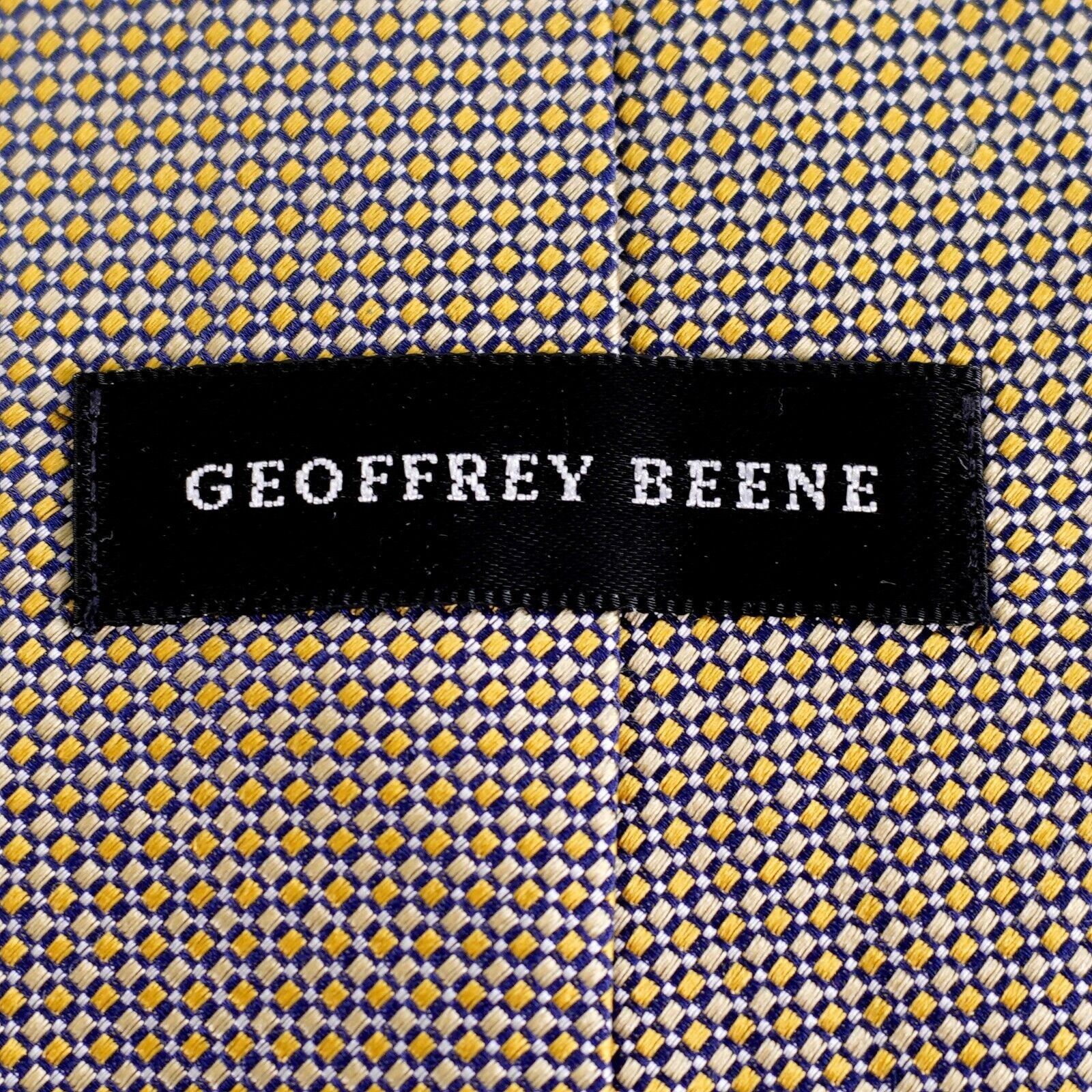Other Geoffrey Beene Yellow Blue Geometric Woven Wide Silk Tie Size ONE SIZE - 3 Thumbnail