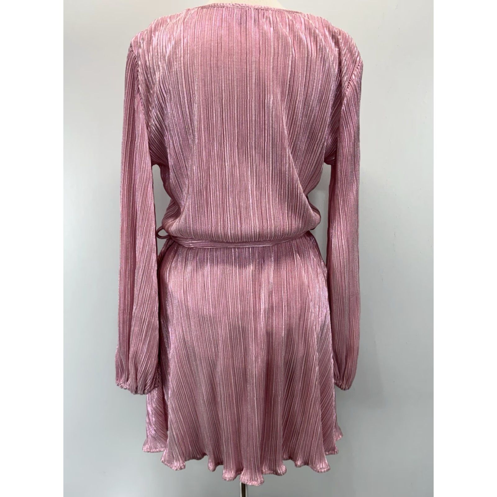 Vintage Bardot Bellies Dress Sz Small 6 Pink Pleated Faux Wrap Tie Party Cocktail Girly Size S / US 4 / IT 40 - 3 Thumbnail