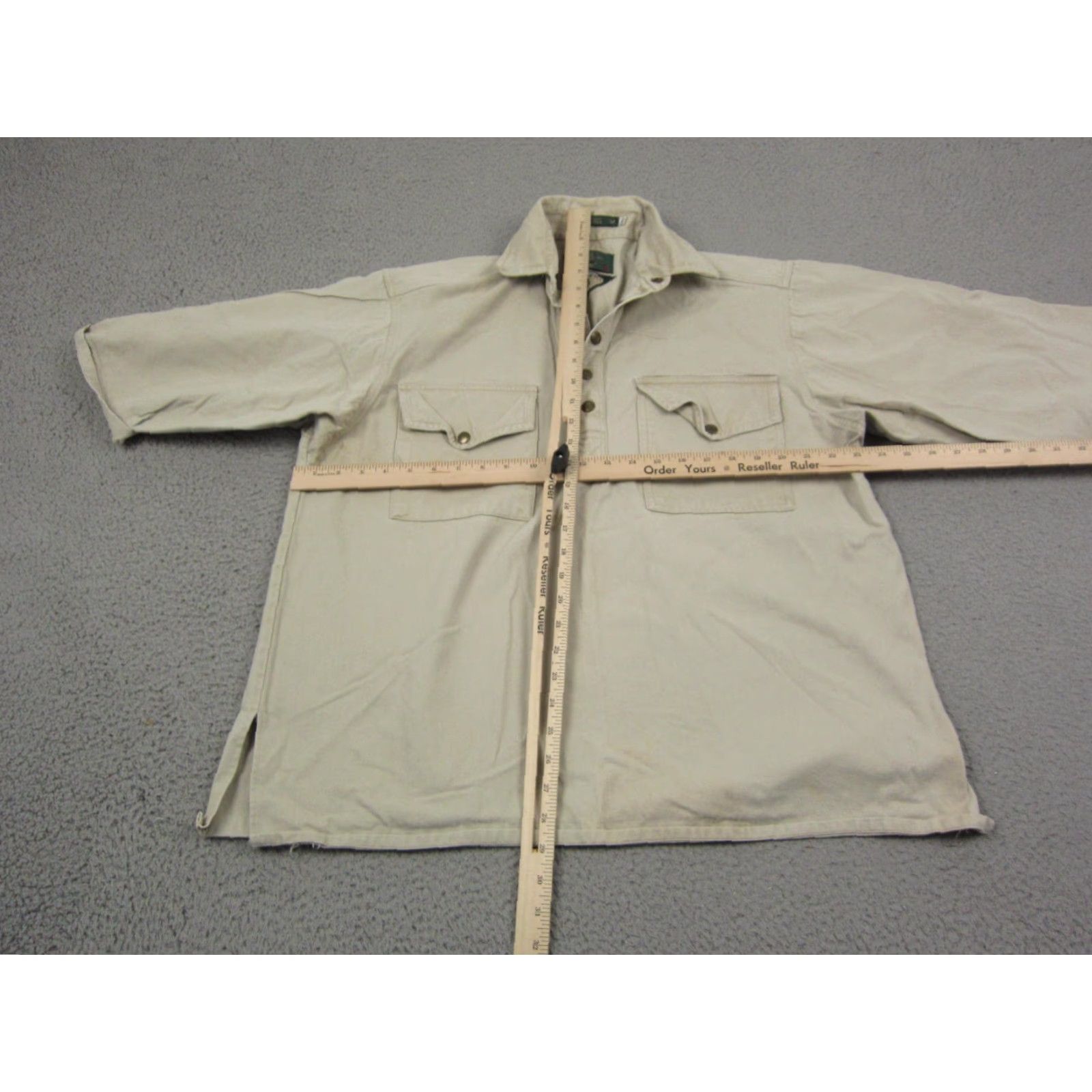 Orvis VINTAGE Orvis Shirt Mens MT Khaki Brown Nylon Polyester Cotton Canvas Button-Up Pockets Classic Outdoor 70s 80s? Size US M / EU 48-50 / 2 - 7 Thumbnail