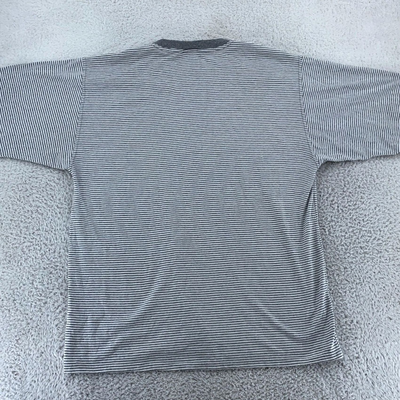 Russell Athletic VINTAGE Russell Athletic Shirt Mens L Gray White Stripe Crewneck 90s USA Size US L / EU 52-54 / 3 - 4 Thumbnail