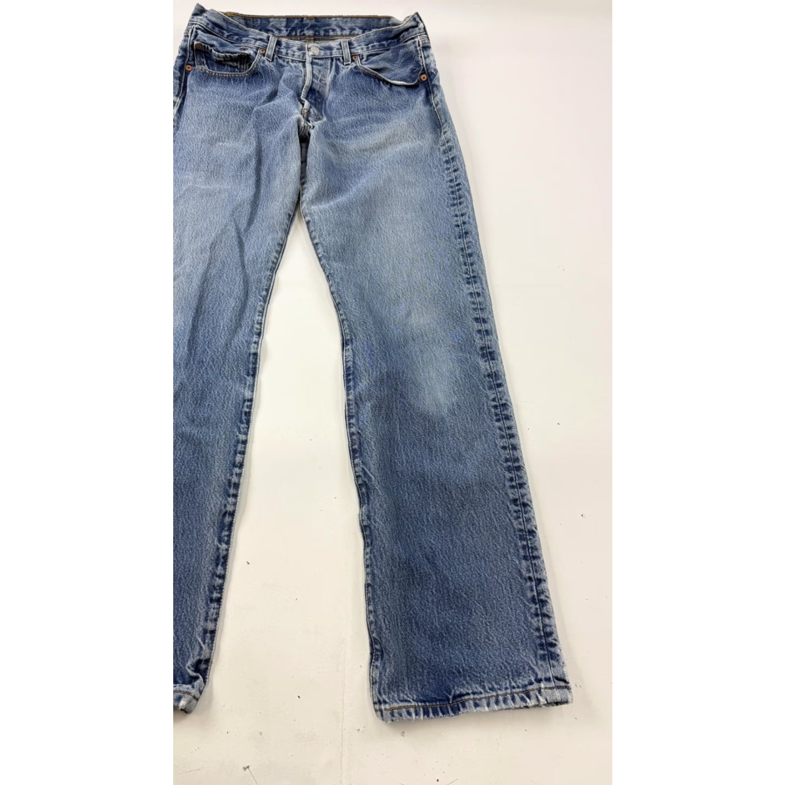 Levi's VINTAGE Levi's 501 Jeans Mens 35x32 Blue Button Fly High Rise Distressed 90s Size US 35 - 2 Thumbnail