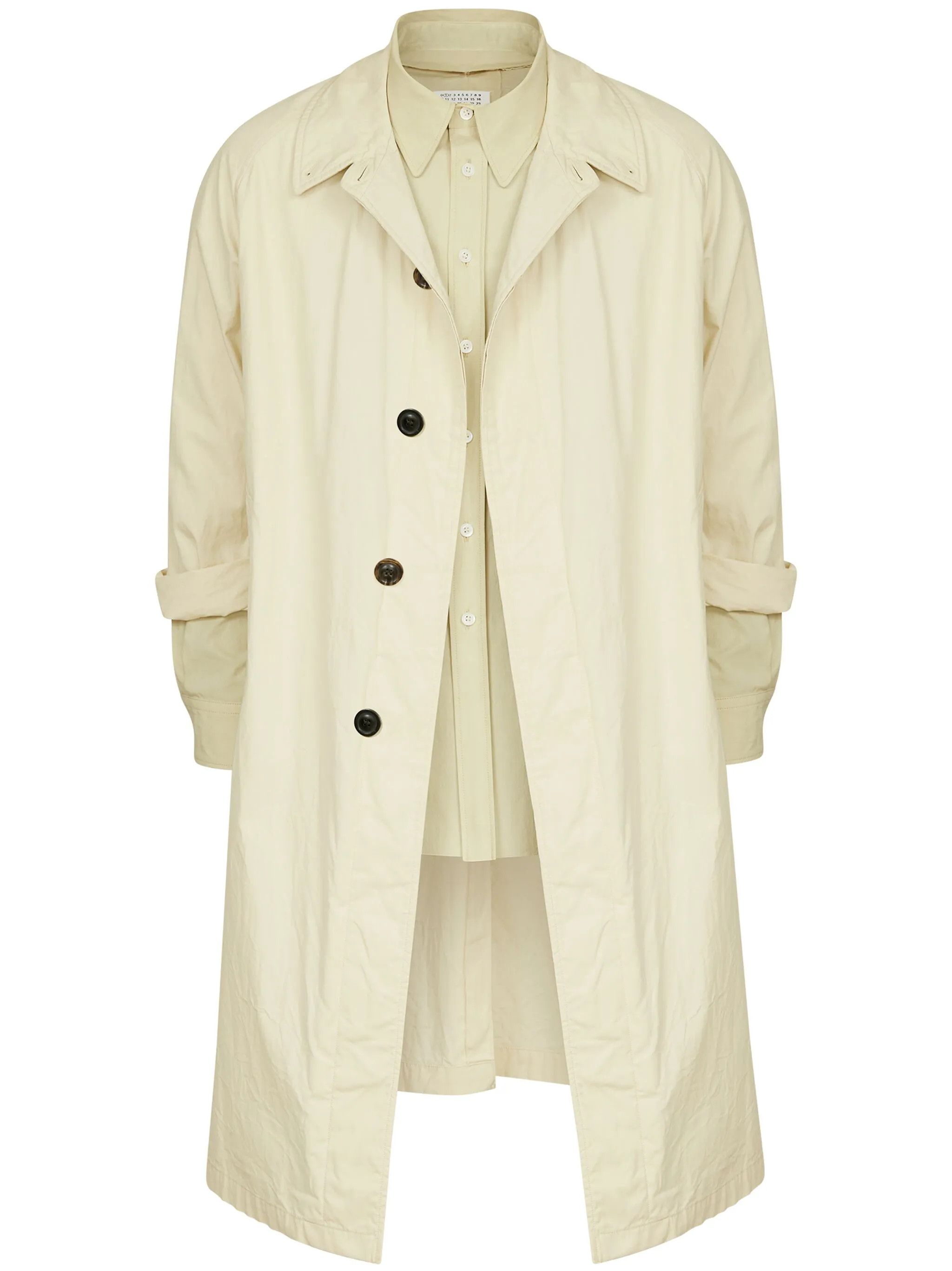 Maison Margiela oc11z0426 Layered Trench Coat in Beige Size US L / EU 52-54 / 3 - 1 Thumbnail