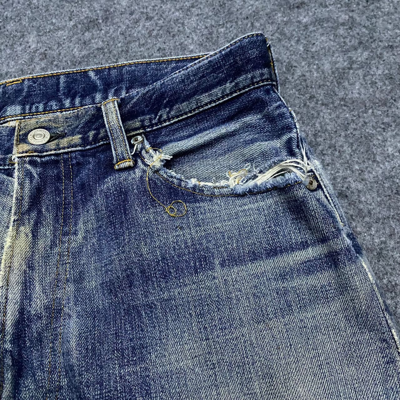 If Six Was Nine Vintage Standard California Selvegde Distressed Denim Size US 32 / EU 48 - 7 Thumbnail