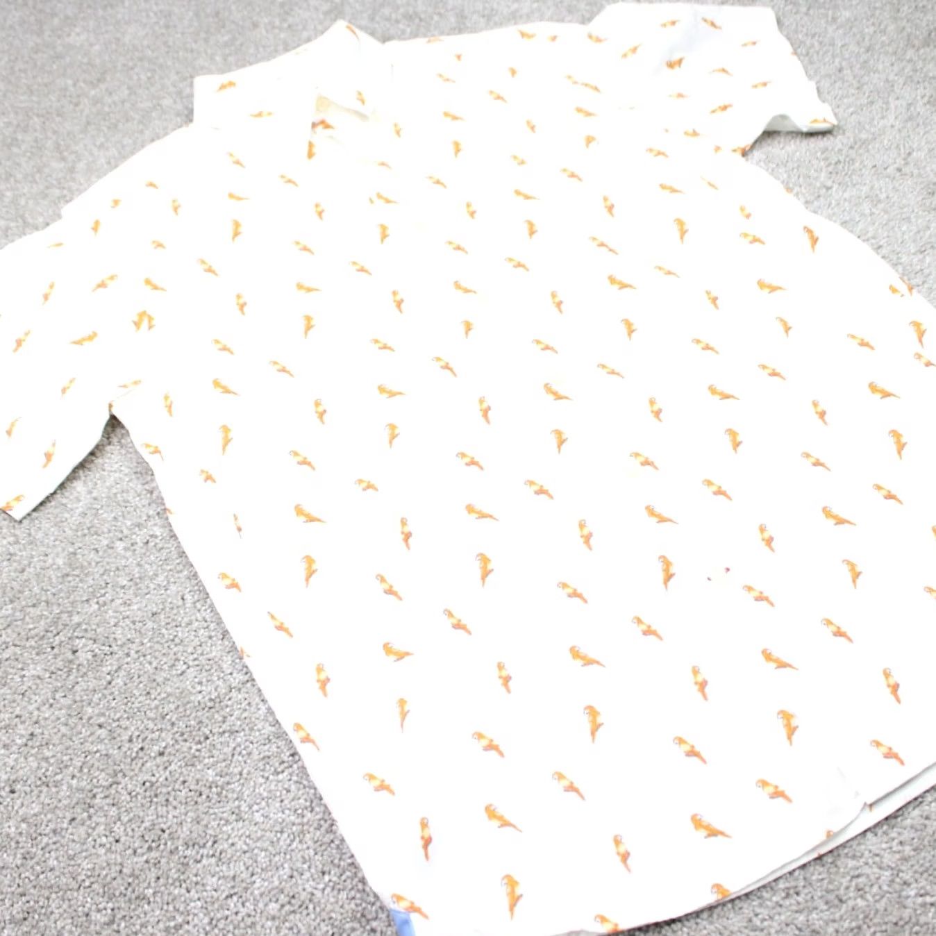 Cremieux Cremieux Classics AOP Shirt Mens Medium White/Orange Bird All Over Print S/S Size US M / EU 48-50 / 2 - 6 Thumbnail