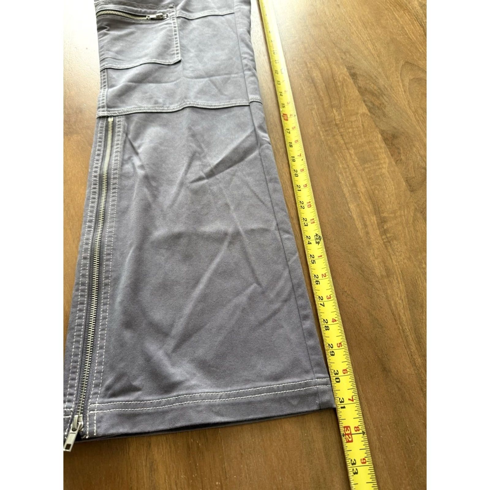 Bdg BDG Jeans Women Baggy Wide Leg Cargo 8 32x31 Purple 90s Grunge Hip Hop London Cargo Pocket Zipper Button Denim Clothing Girl Womens Jeans Size 30" / US 8 / IT 44 - 7 Thumbnail