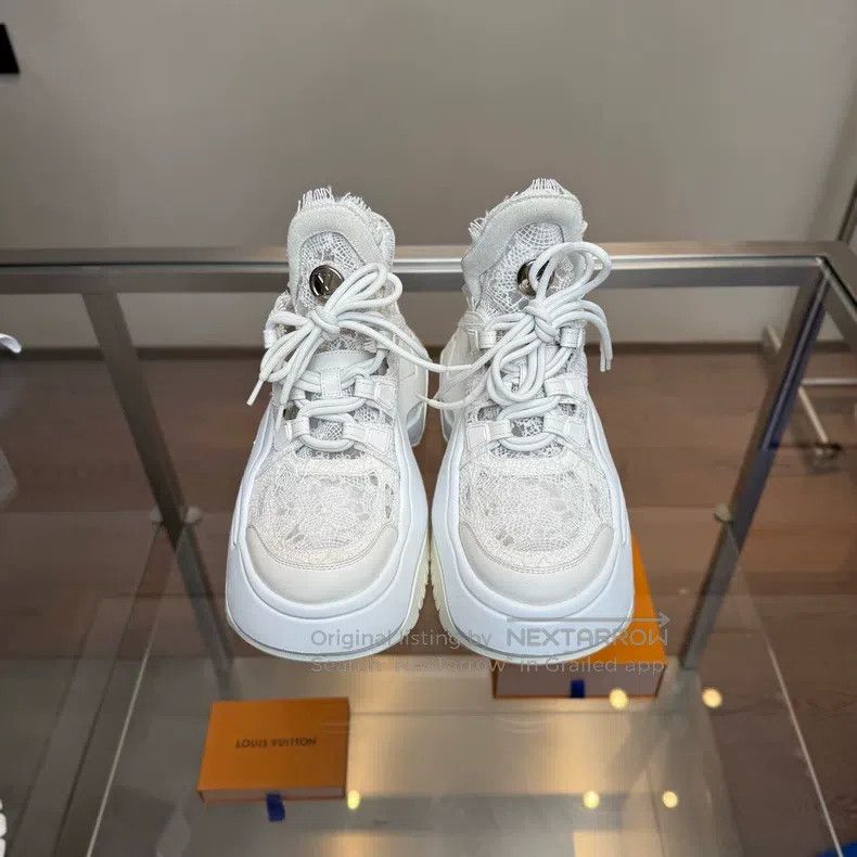 Louis Vuitton Louis Vuitton Archlight 2.0 White Silk Cutout Platform Arc Size US 8.5 / IT 38.5 - 7 Thumbnail