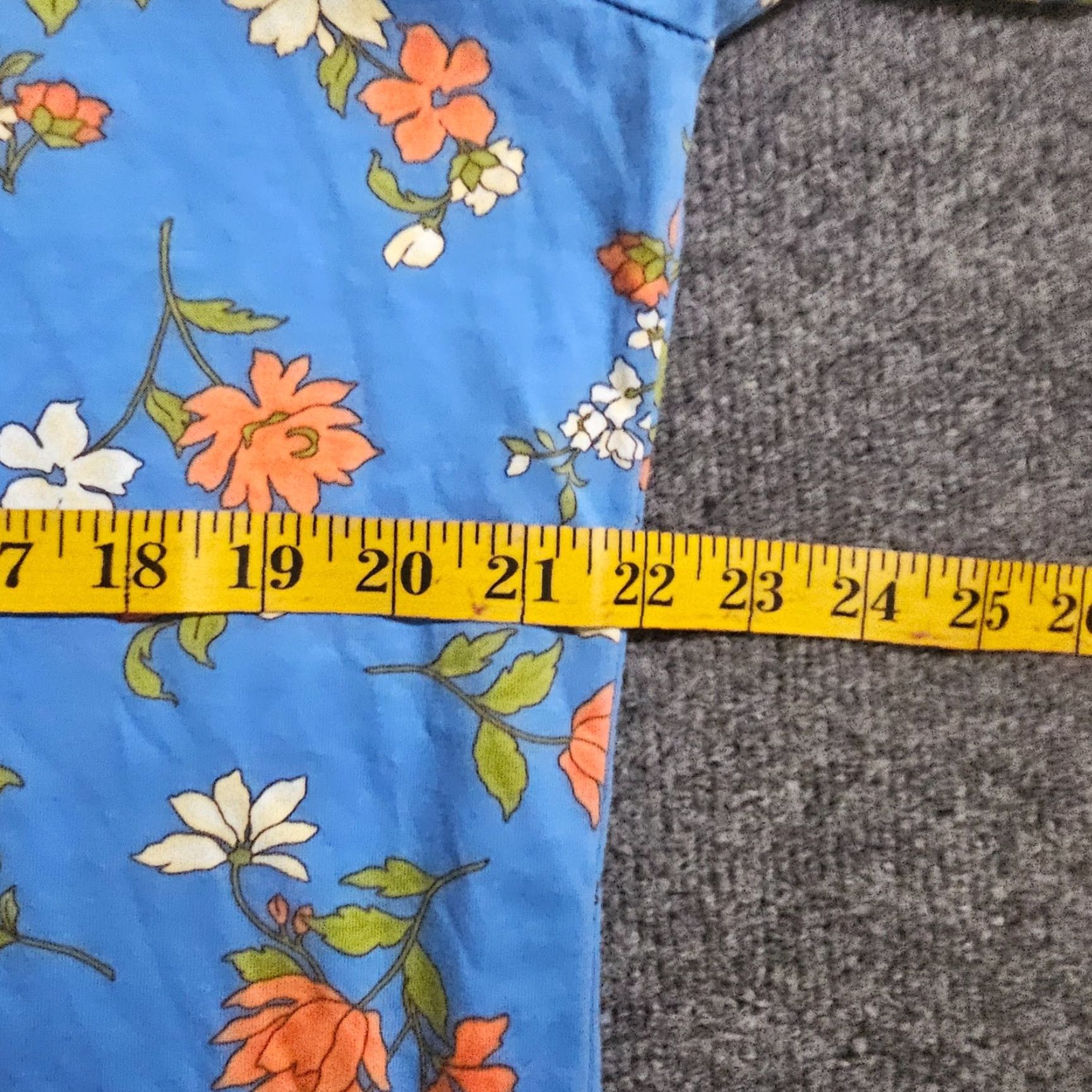 Lands' End Lands' End Top Shirt Womens Large Blue Floral V Neck Long Sleeve Stretch Casual Blouse Size L / US 10 / IT 46 - 5 Thumbnail
