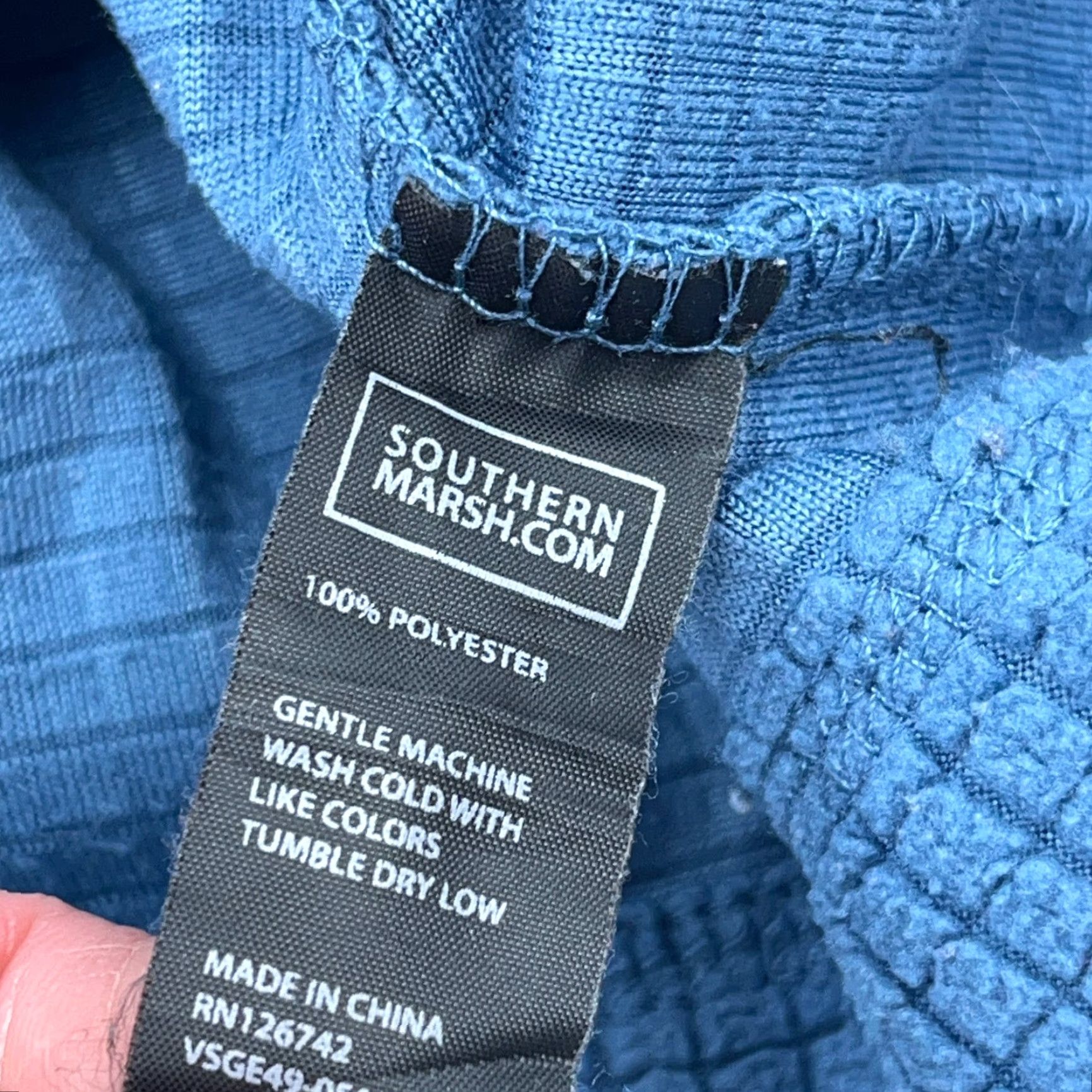 Vintage Southern Marsh Men Sweater Pullover M Blue 1/4 Zip Fleece Mock Neck Logo Embroidered Zipper Knit Regular Autumn Winter Size US M / EU 48-50 / 2 - 5 Thumbnail