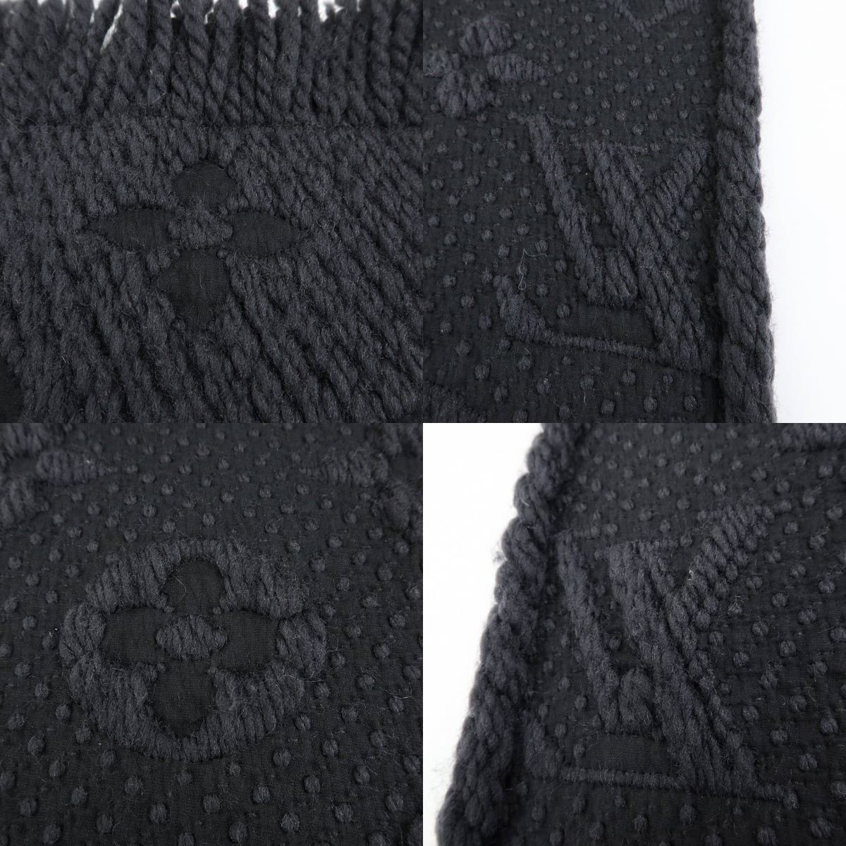 Louis Vuitton Louis Vuitton Logomania Wool Silk Scarf Black Size ONE SIZE - 5 Thumbnail