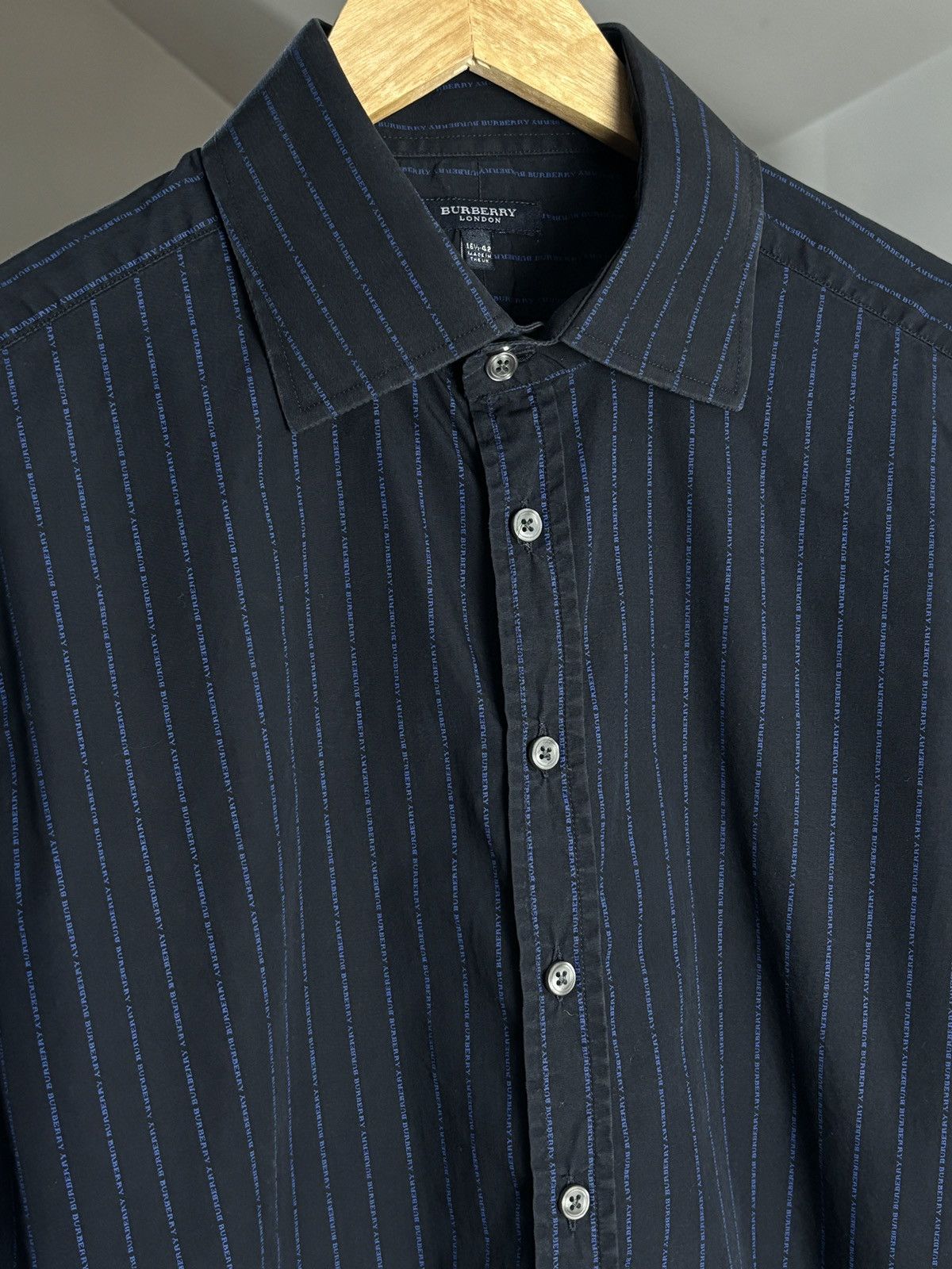 Burberry × Vintage Burberry Striped Monogram Button Up Shirt Size US L / EU 52-54 / 3 - 2 Thumbnail