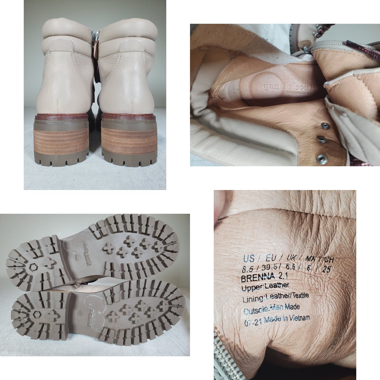 Kenneth Cole Gentle Souls Kenneth Cole BRENNA 2.1 Lace-Up Lug Sole Leather Boots Women US 8.5 Size US 9 / IT 39 - 8 Thumbnail