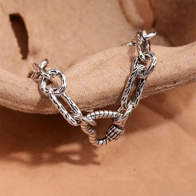 Vintage Retro Silver Love Heart Bracelet Size ONE SIZE - 4 Thumbnail