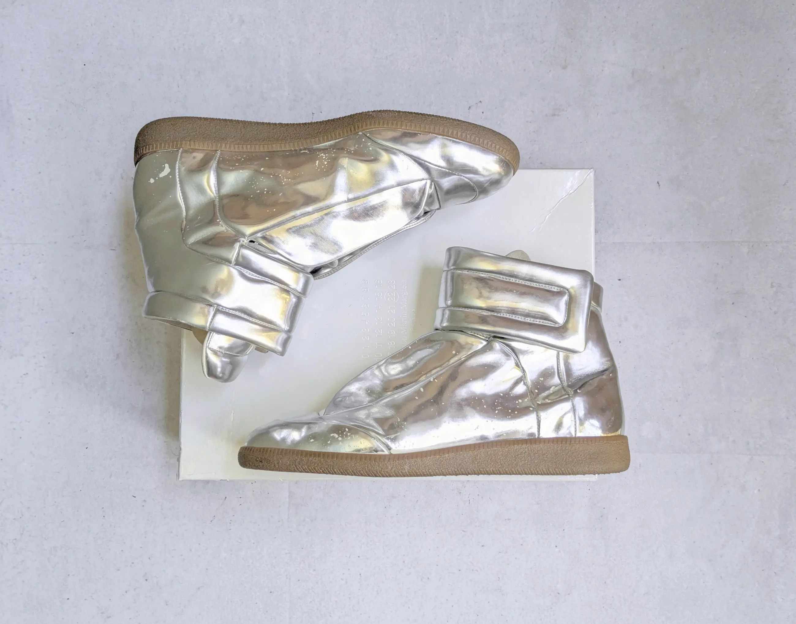 Maison Margiela Maison Margiela Future Silver High Top Sneakers 13 46 Size US 13 / EU 46 - 1 Thumbnail