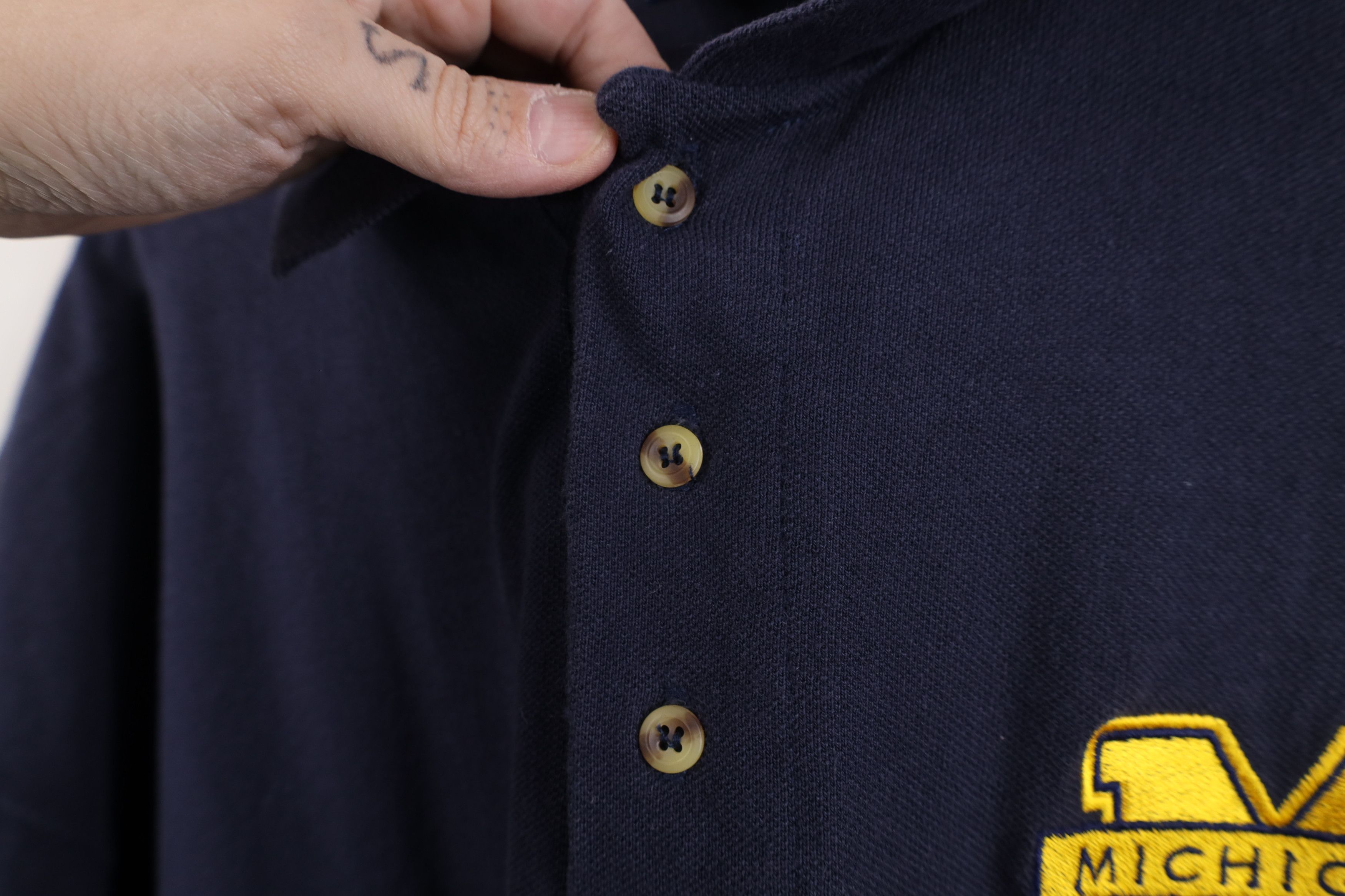 Vintage Vintage 90s University of Michigan Golf Polo Shirt Blue Size US XXL / EU 58 / 5 - 6 Thumbnail