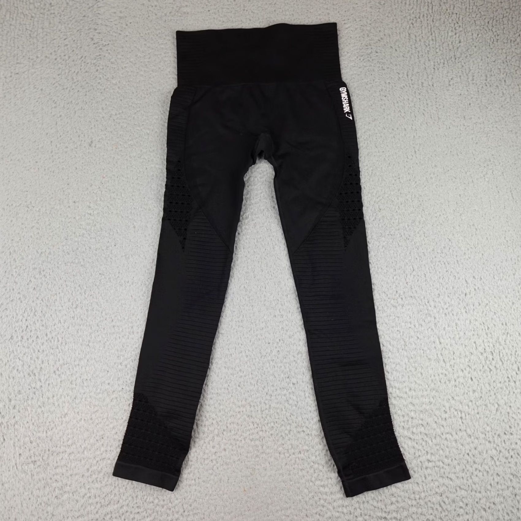 Gymshark Gymshark Leggings Women Small Black Energy Seamless High Rise Perforated Activewear CrossFit Gym & Training - Mens? Size 28" / US 6 / IT 42 - 2 Thumbnail