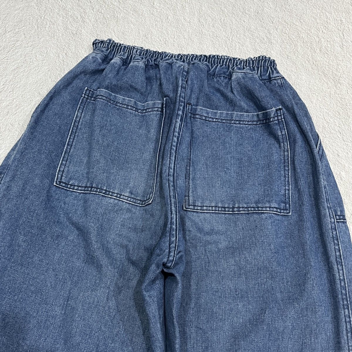 Yohji Yamamoto 2000s JAPAN DENIM SUPER WIDE BAGGY BALLOON PANTS Size US 30 / EU 46 - 6 Thumbnail