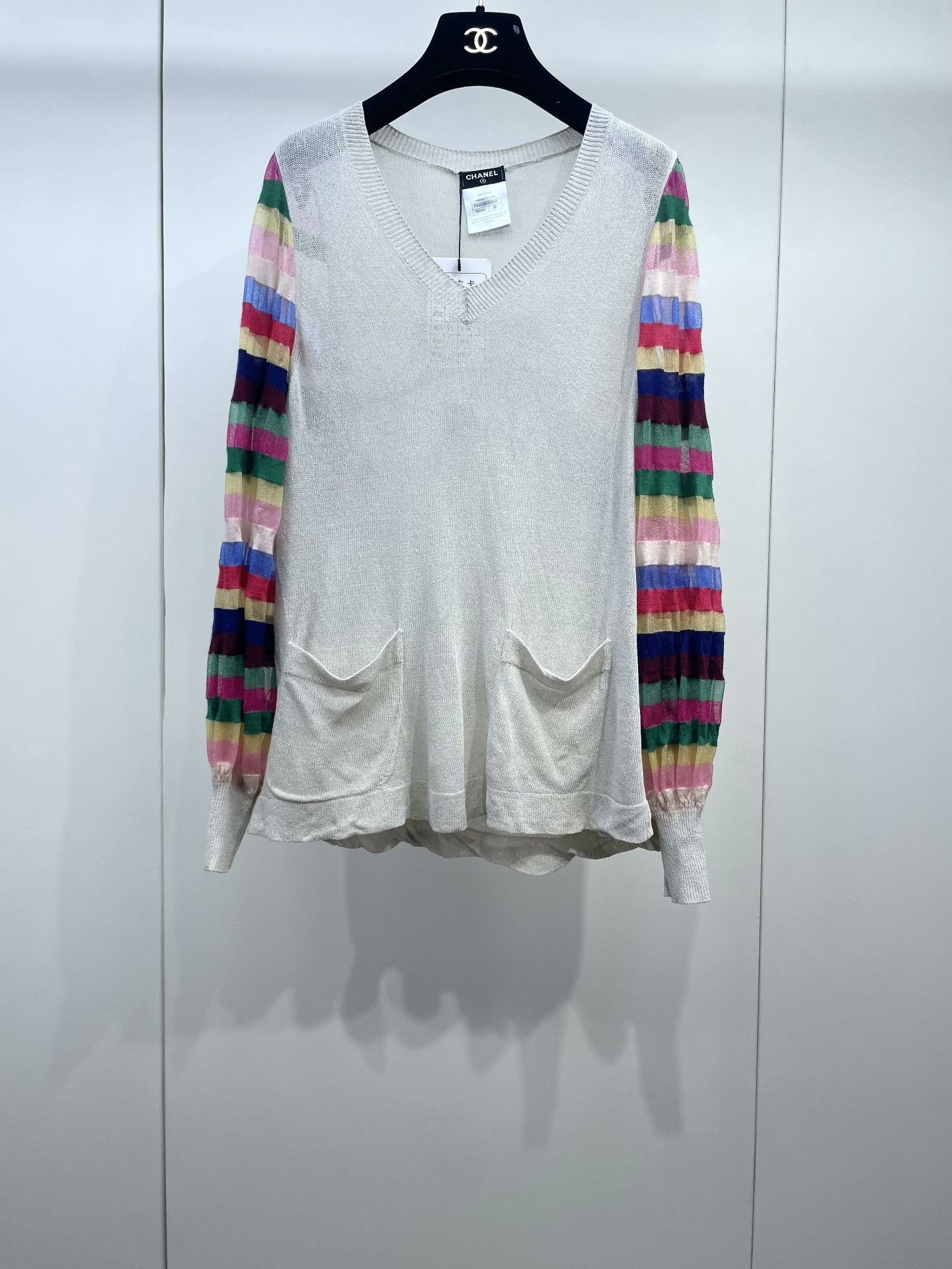 Chanel Chanel Rainbow Stripe Sleeve Knit Sweater Size XS / US 0-2 / IT 36-38 - 1 Thumbnail