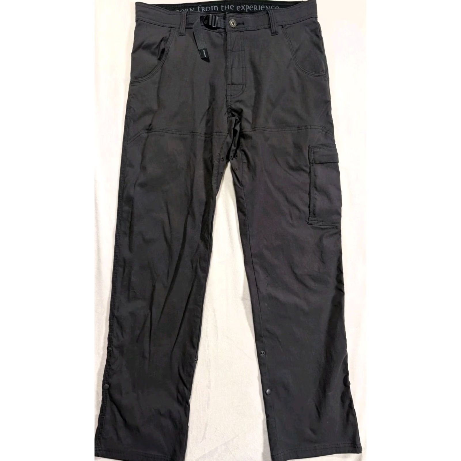 Prana prAna Zion Pants Men Regular 32x32 Gray Belted Cargo Roll Up Outdoor Hiking Pants Cargo Size US 32 / EU 48 - 2 Thumbnail