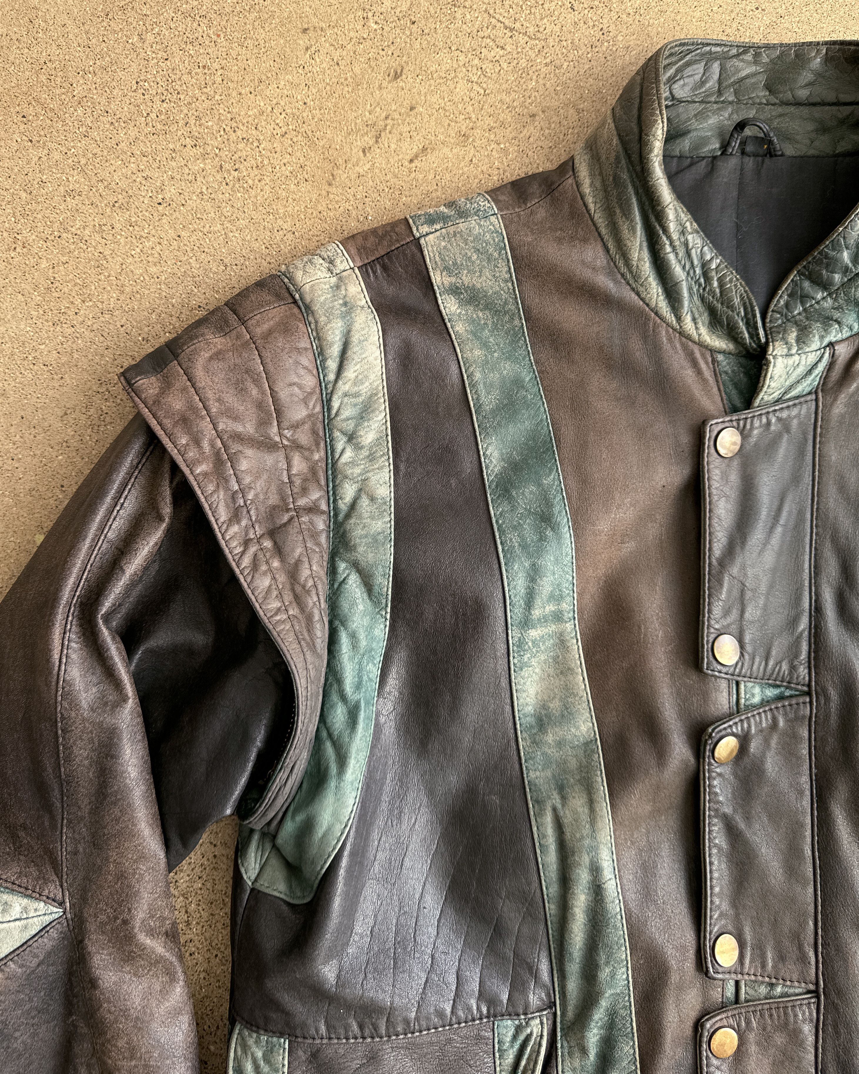 Vintage 80s Lambskin Leather Jacket Black Men's L Moto Biker