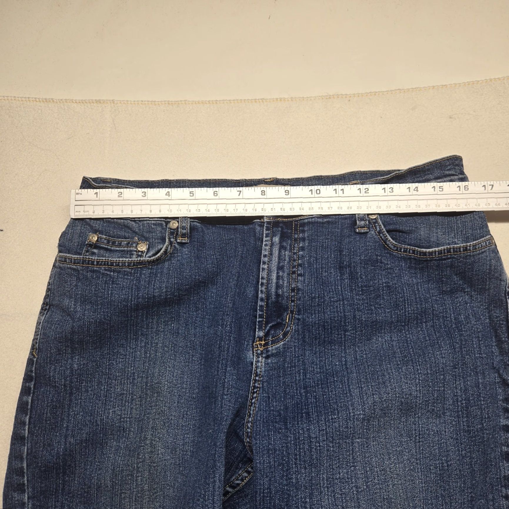 Vintage VINTAGE Lena Jeans Women's Straight Leg Jeans Size 14 Dark Wash Cotton Spandex Comfortable Classic Size 36" / US 14 / IT 50 - 4 Thumbnail