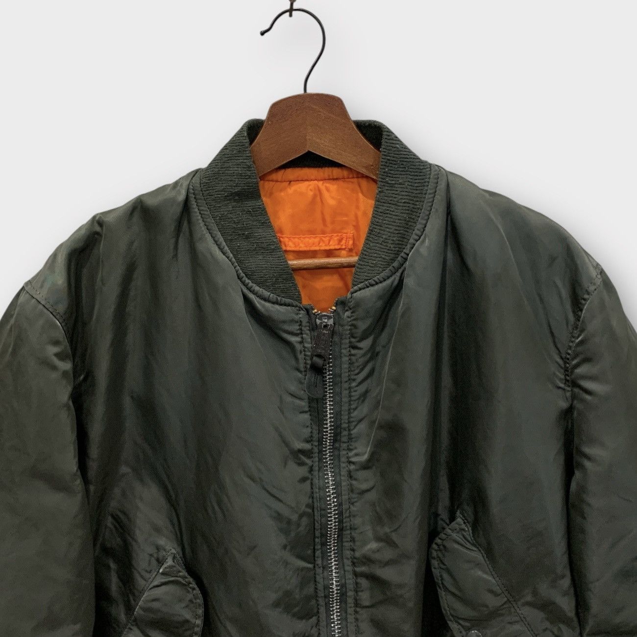 Alpha Industries VINTAGE USAF MA 1 FLIGHT BOMBER JACKET REVERSIBLE MILITARY Size US M / EU 48-50 / 2 - 10 Thumbnail