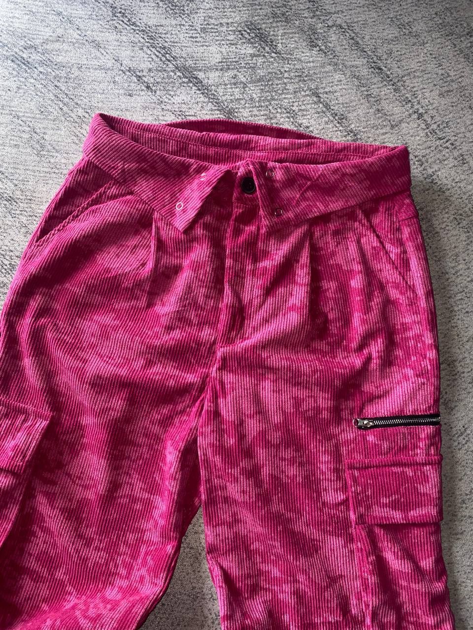 Other 🔥RARE Hot Pink Harajuku Corduroy Wide Leg Cargo Pants🔥 Size US 28 / EU 44 - 3 Thumbnail