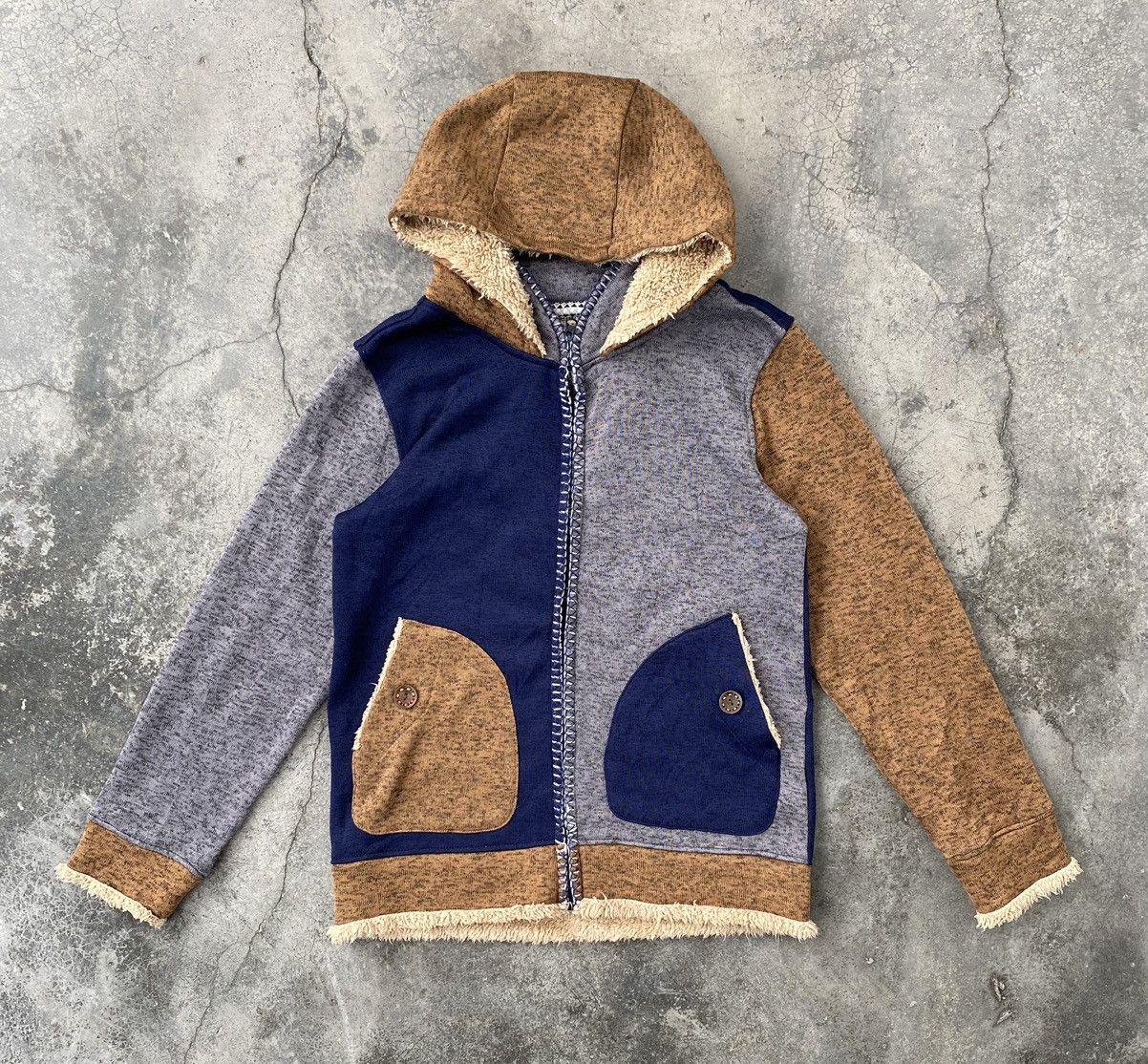 Japanese Brand Rare🔥Vintage 90s Patchwork Hoodie Full Zippup Size US M / EU 48-50 / 2 - 1 Thumbnail