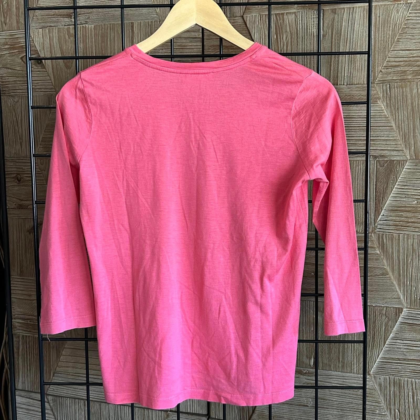 Designer WinterSilks Sweater Sz Small Pink Square Neck 3/4 Sleeve Size S / US 4 / IT 40 - 2 Thumbnail
