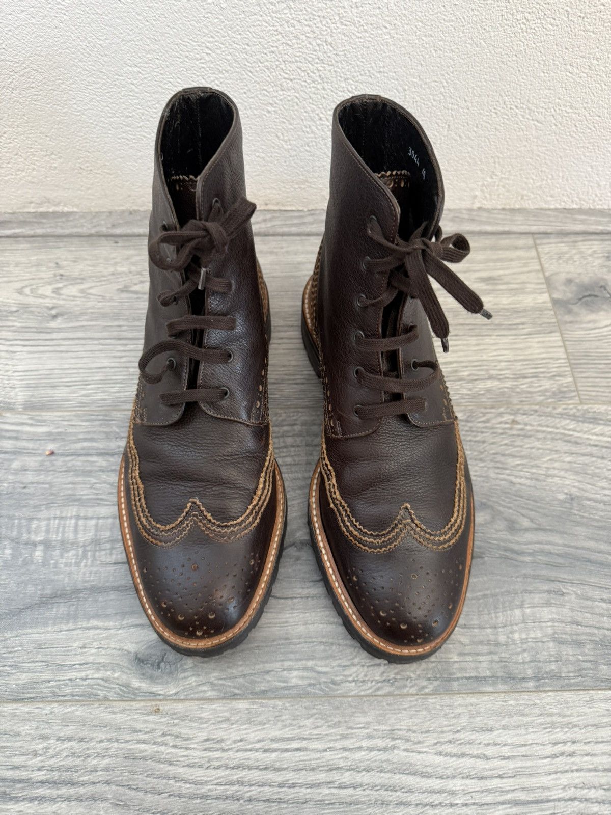 Givenchy Brown Brogue Combat Boots with Lug Sole Size US 7 / EU 40 - 7 Thumbnail