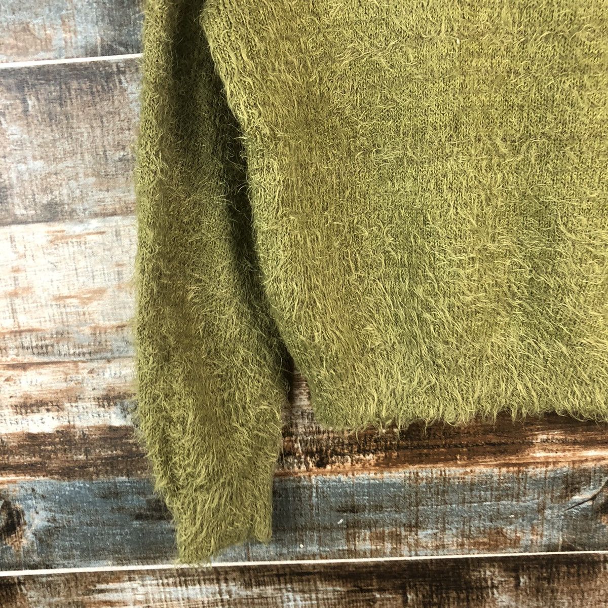 Vintage DL Mounior Green Mohair shaggy fur Knitwear #C404 Size M / US 6-8 / IT 42-44 - 7 Thumbnail