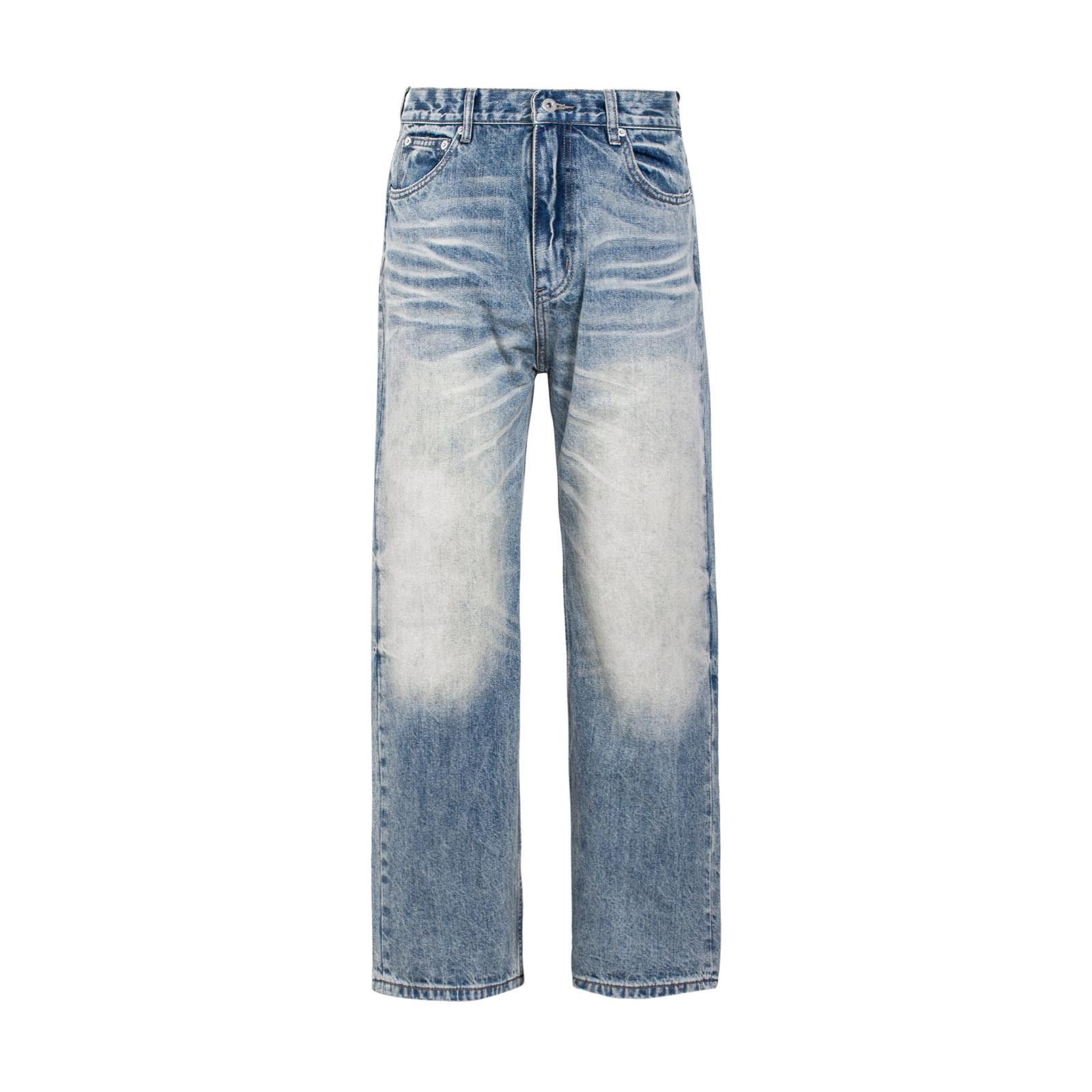 Vintage Light Blue Wide Leg Jeans, Baggy Vintage Denim Pants Size US 32 / EU 48 - 4 Thumbnail