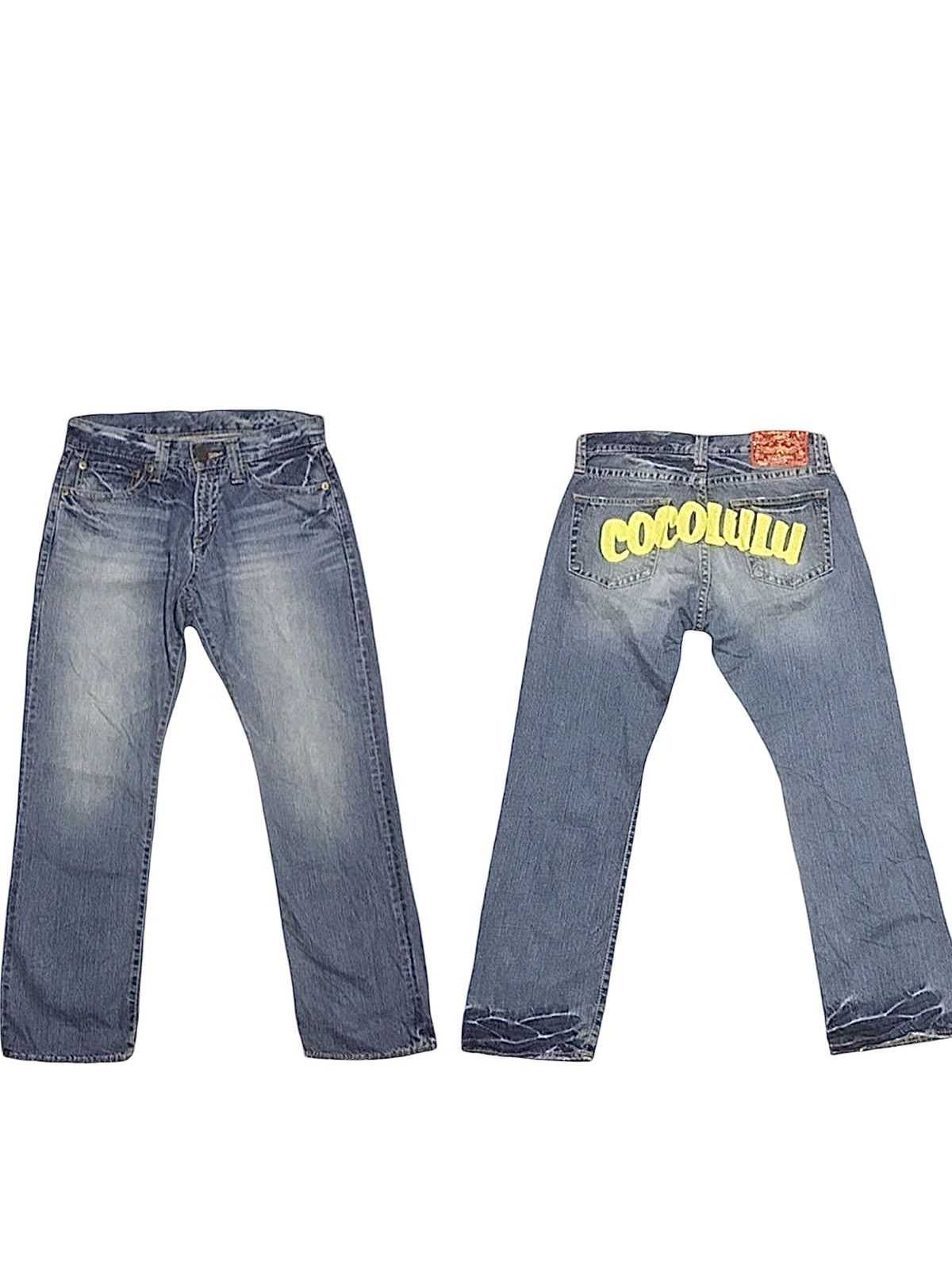 Designer Designer Co&Lu COCOLULU embroidery spellout logo jeans | Grailed