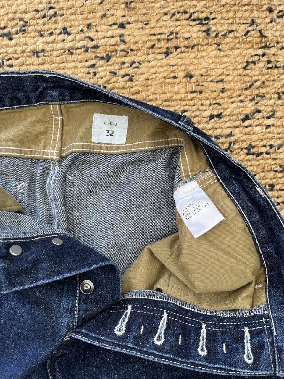 L.E.J London LEJ Knee Patch Work Jean in Washed Selvedge Denim Size US 30 / EU 46 - 8 Thumbnail