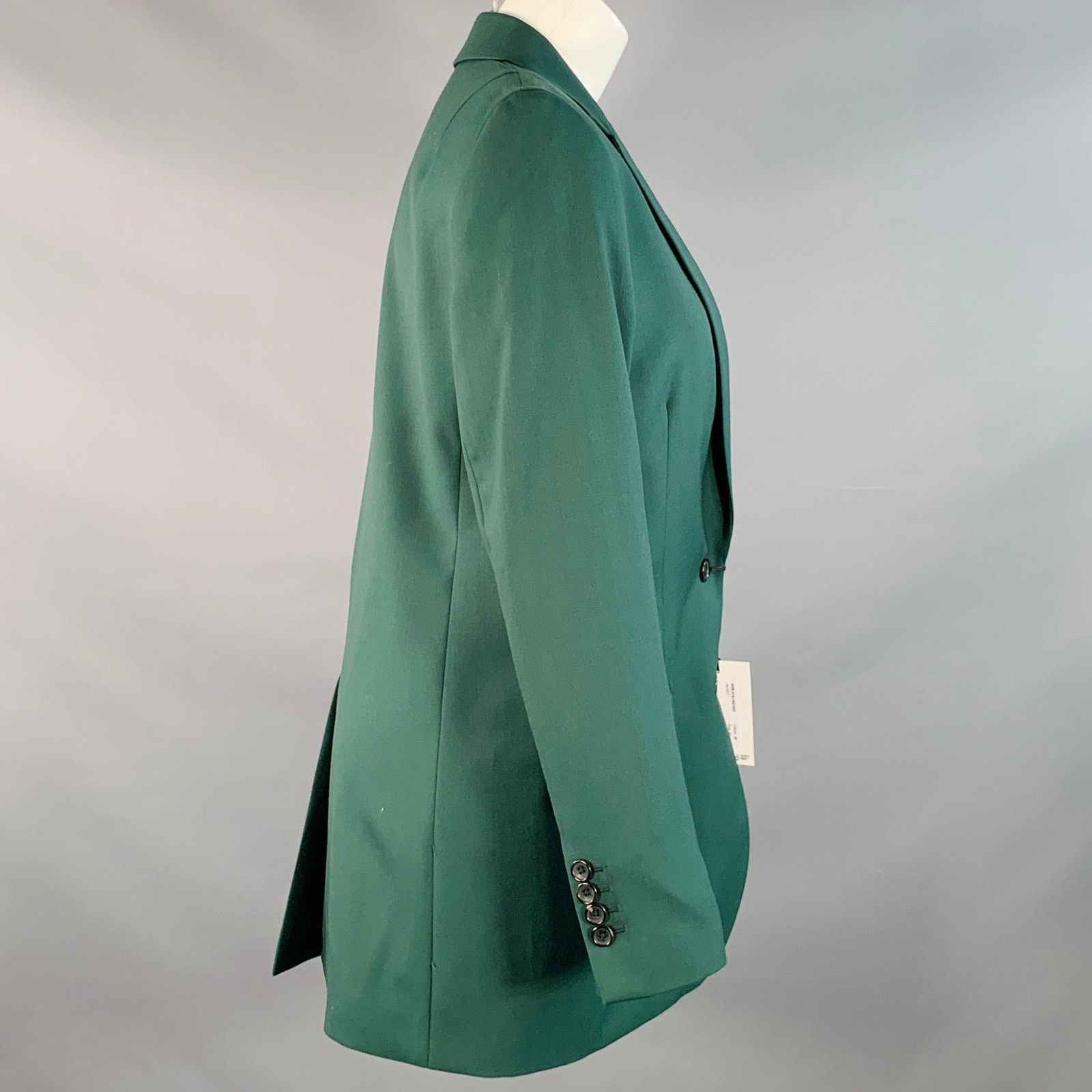 Size S Forest Green Wool Notch Lapel Jacket Blazer
