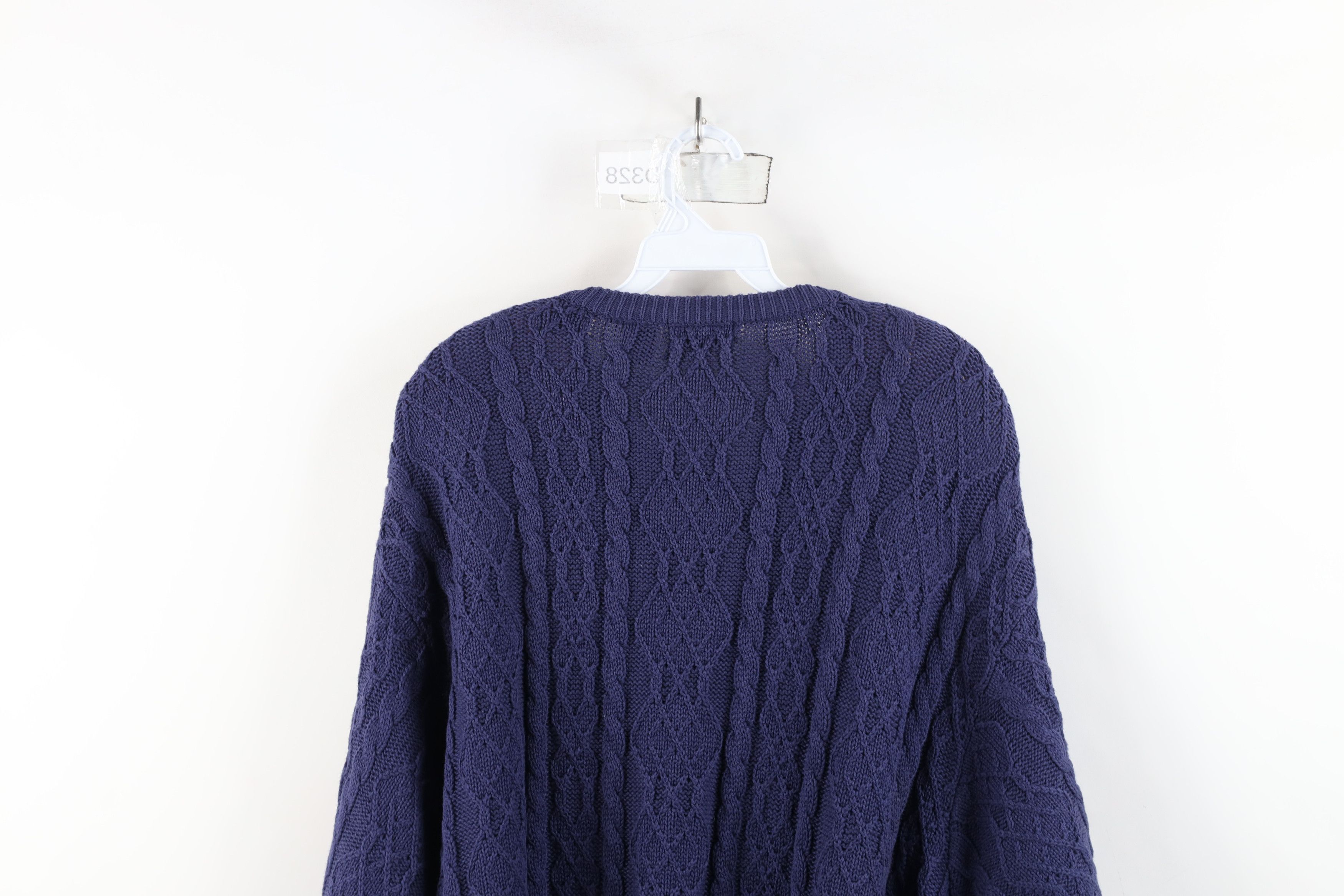 Vintage Vintage 90s Streetwear Chunky Cable Knit Fisherman Sweater Size 3XL / US 20-22 - 9 Thumbnail