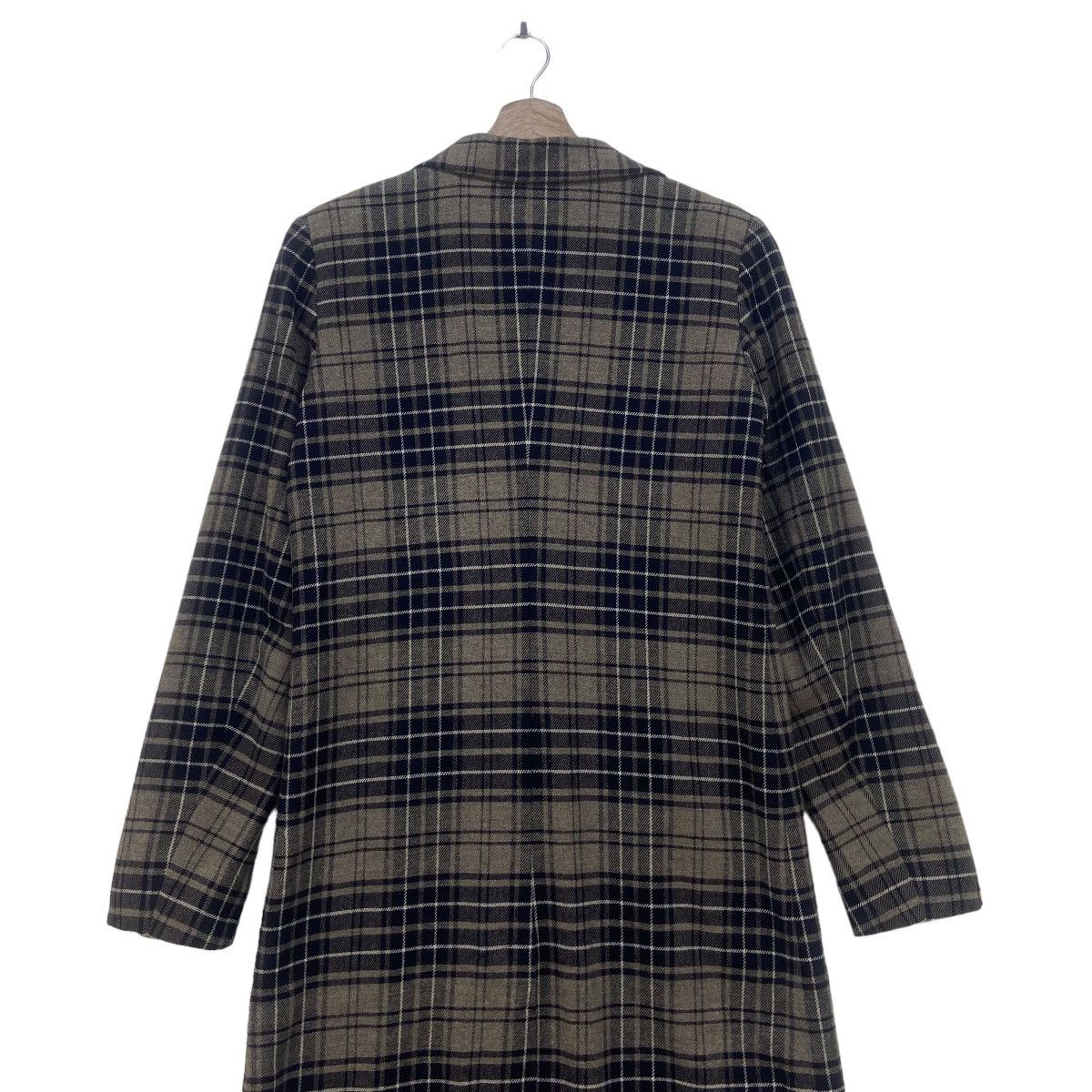 agnes b. Agnes B. Checkered Plaid Laine Wool Long Coat Size S / US 4 / IT 40 - 8 Thumbnail