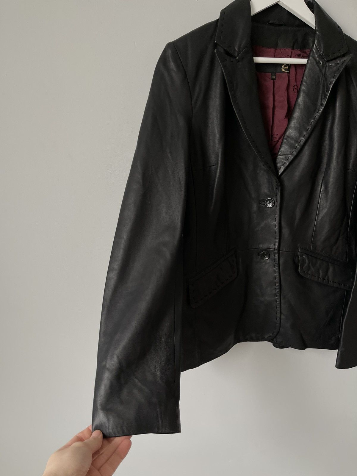 Roberto Cavalli Vintage Archive 00's Roberto Cavalli Leather Blazer Jacket Size 46R - 4 Thumbnail