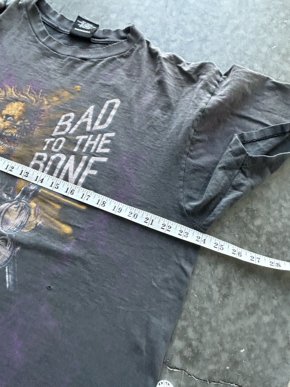 Vintage Vintage 90s 3D Emblem Bad to the Bone Lightning Tee Size US XL / EU 56 / 4 - 9 Thumbnail